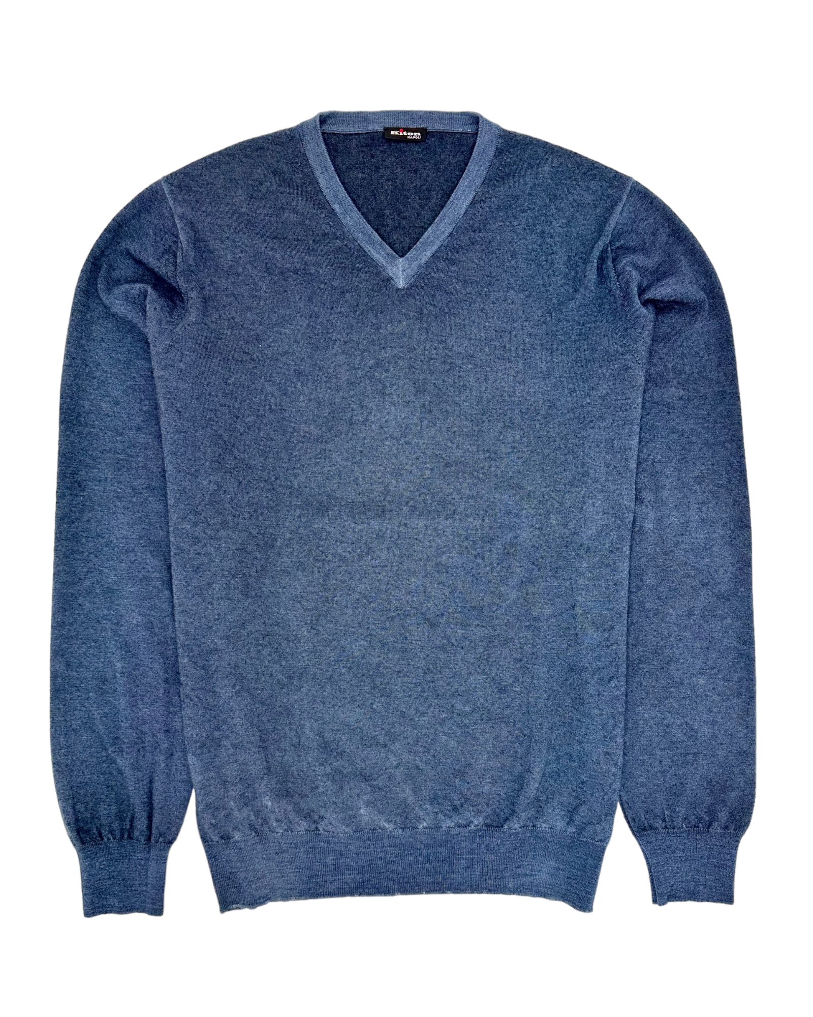 Kiton Blue Cashmere V-Neck Knit