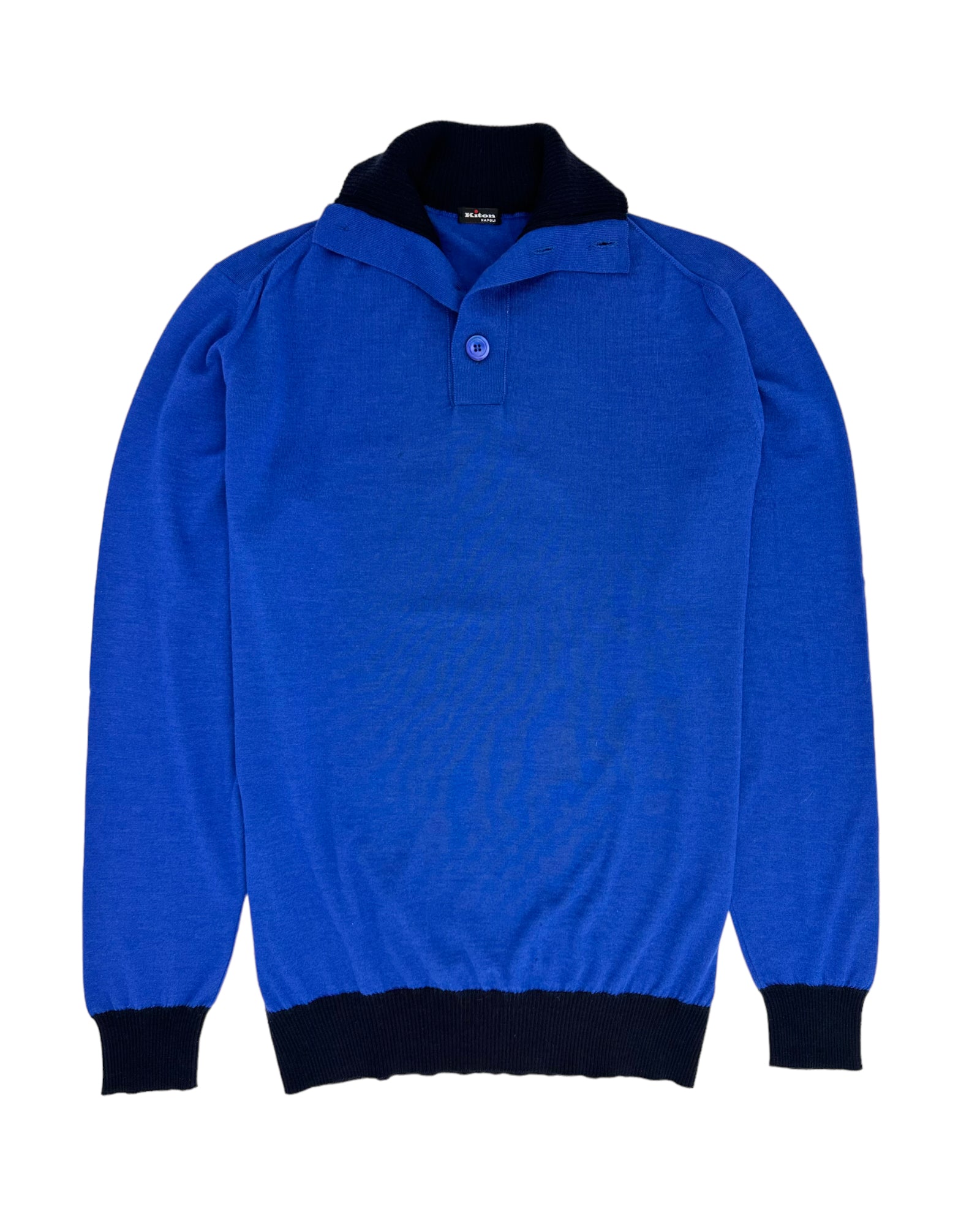 Kiton Royal Blue Long Sleeve Polo