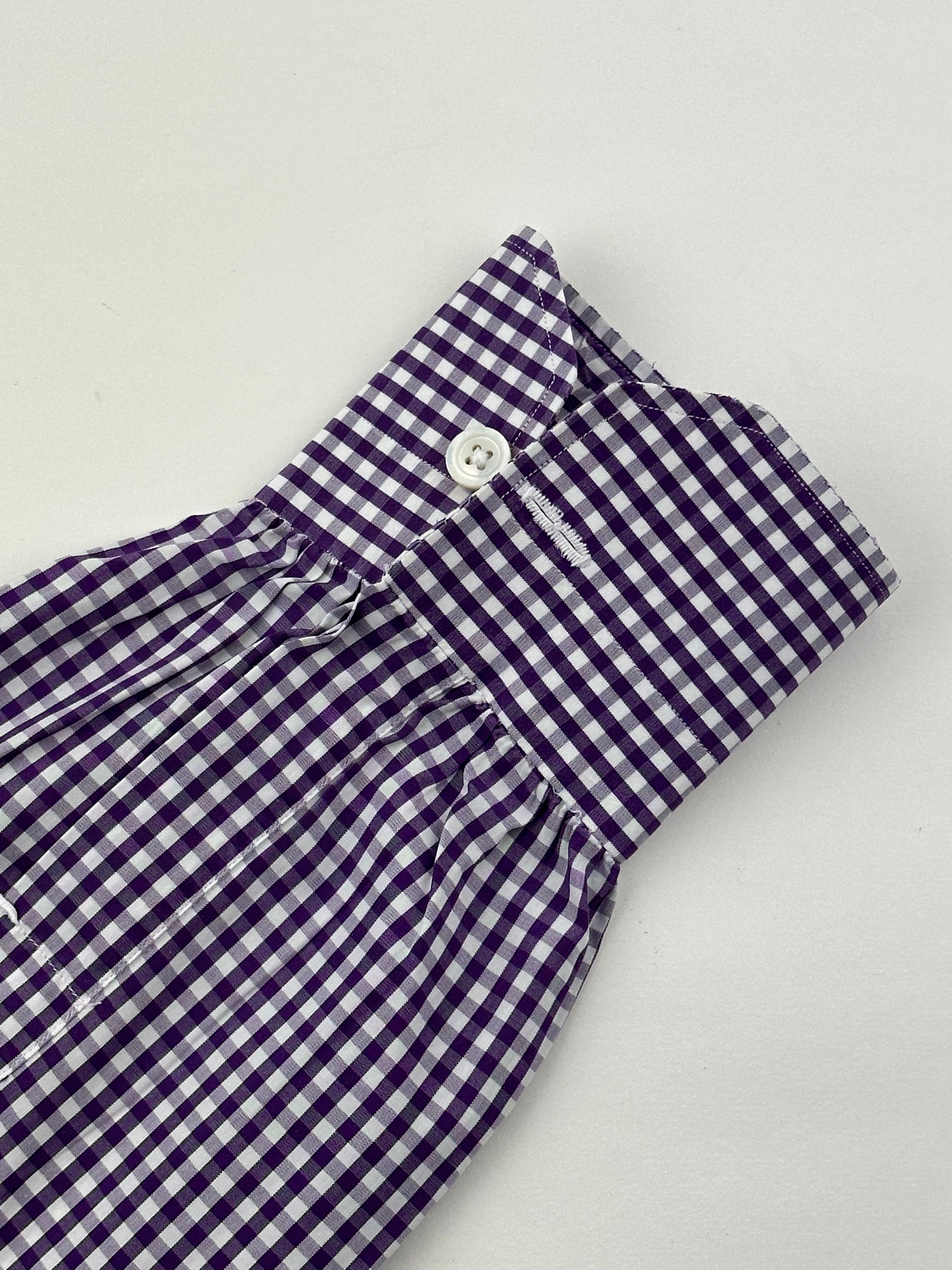 Kiton Purple Gingham Check Shirt