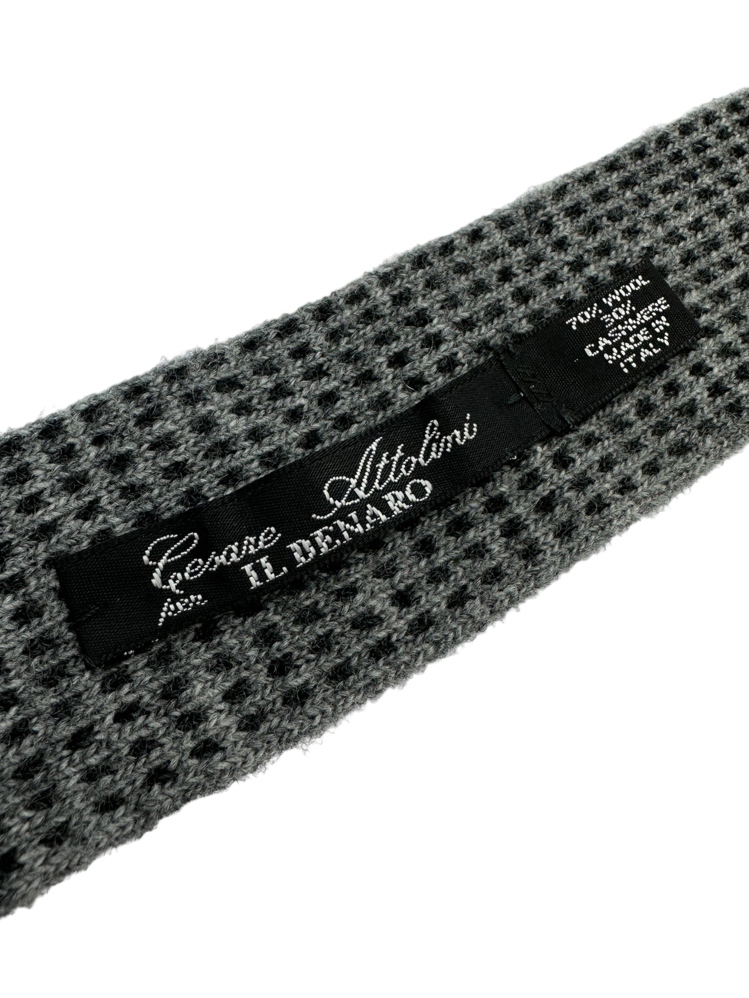 Cesare Attolini Grey Reversible Cashmere Blend Knitted Tie