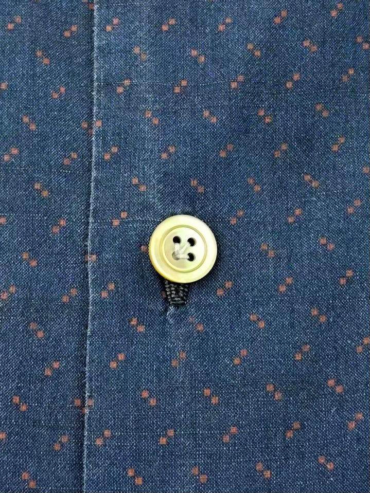 Kiton Navy and Red Dot Shirt