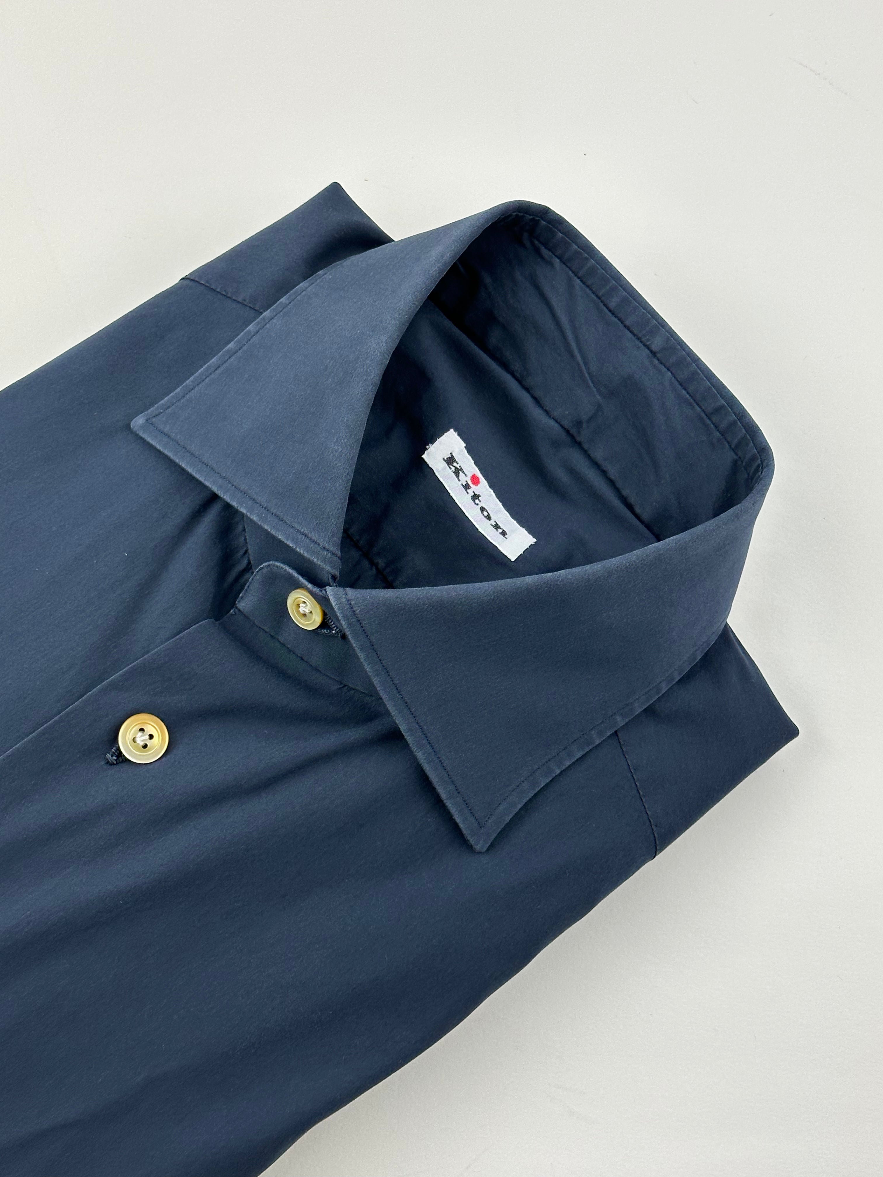Kiton Navy Stretch Shirt