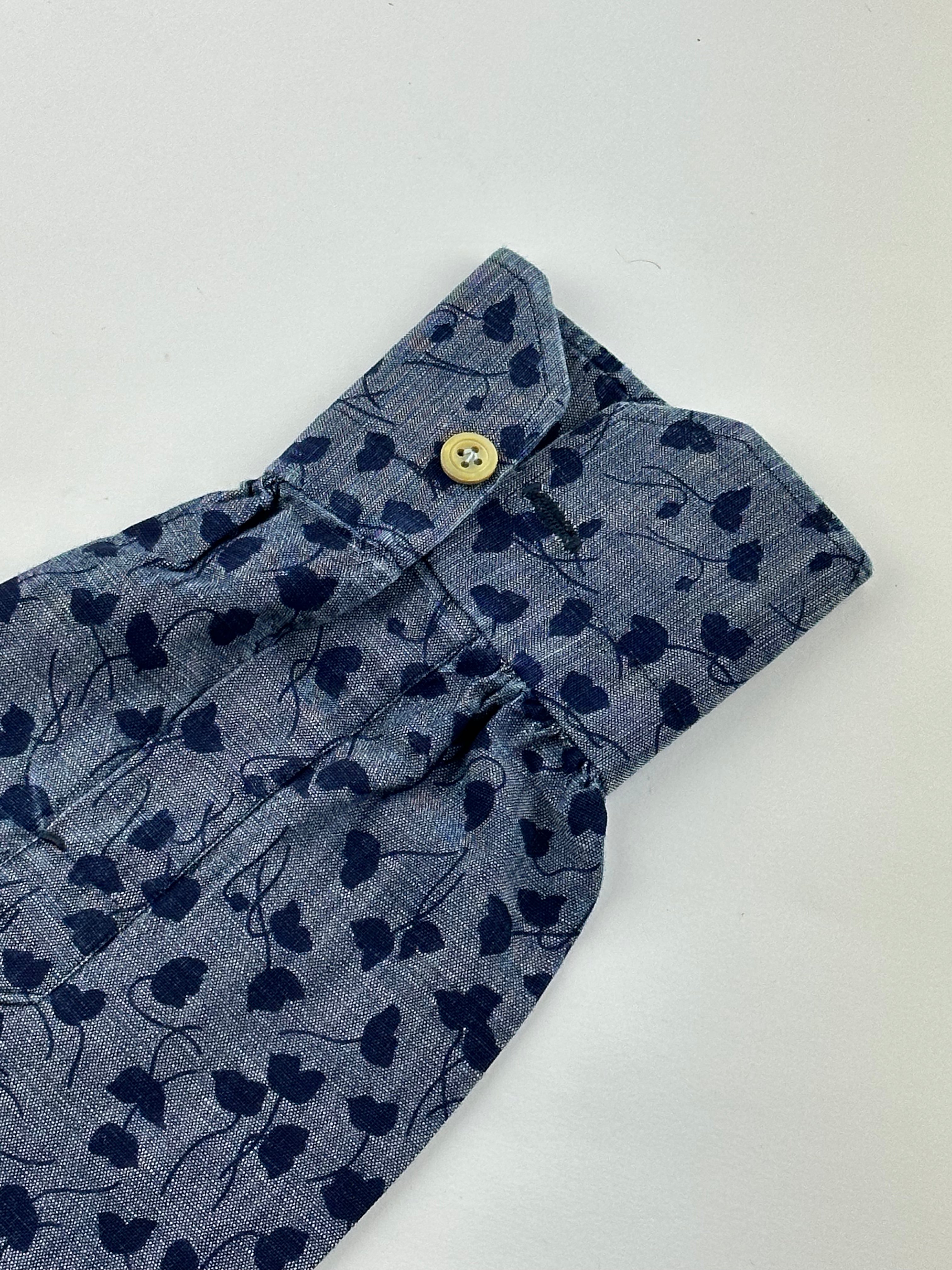Kiton Denim Floral Pattern Shirt
