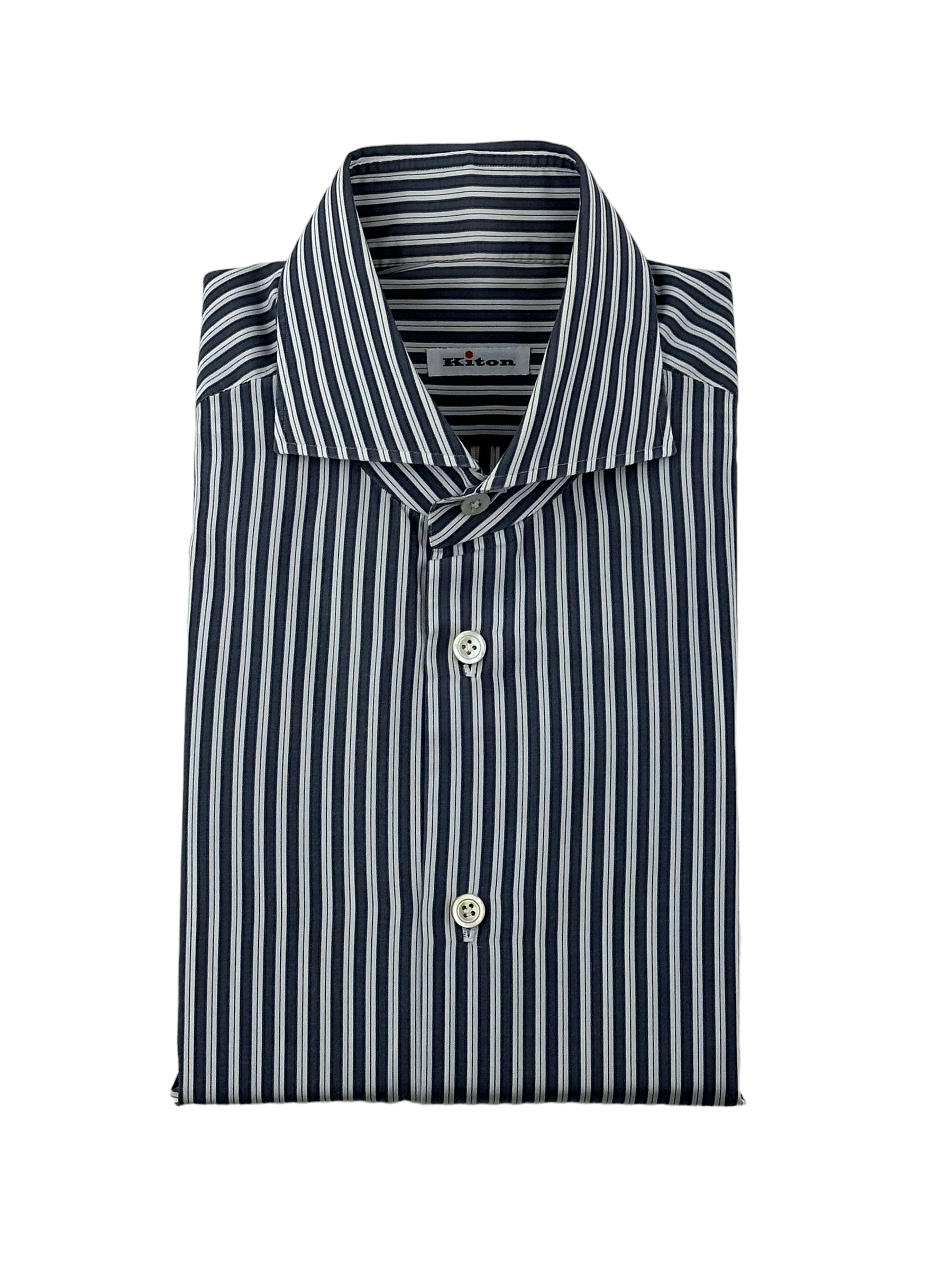 Kiton Navy Bengal Stripe Shirt