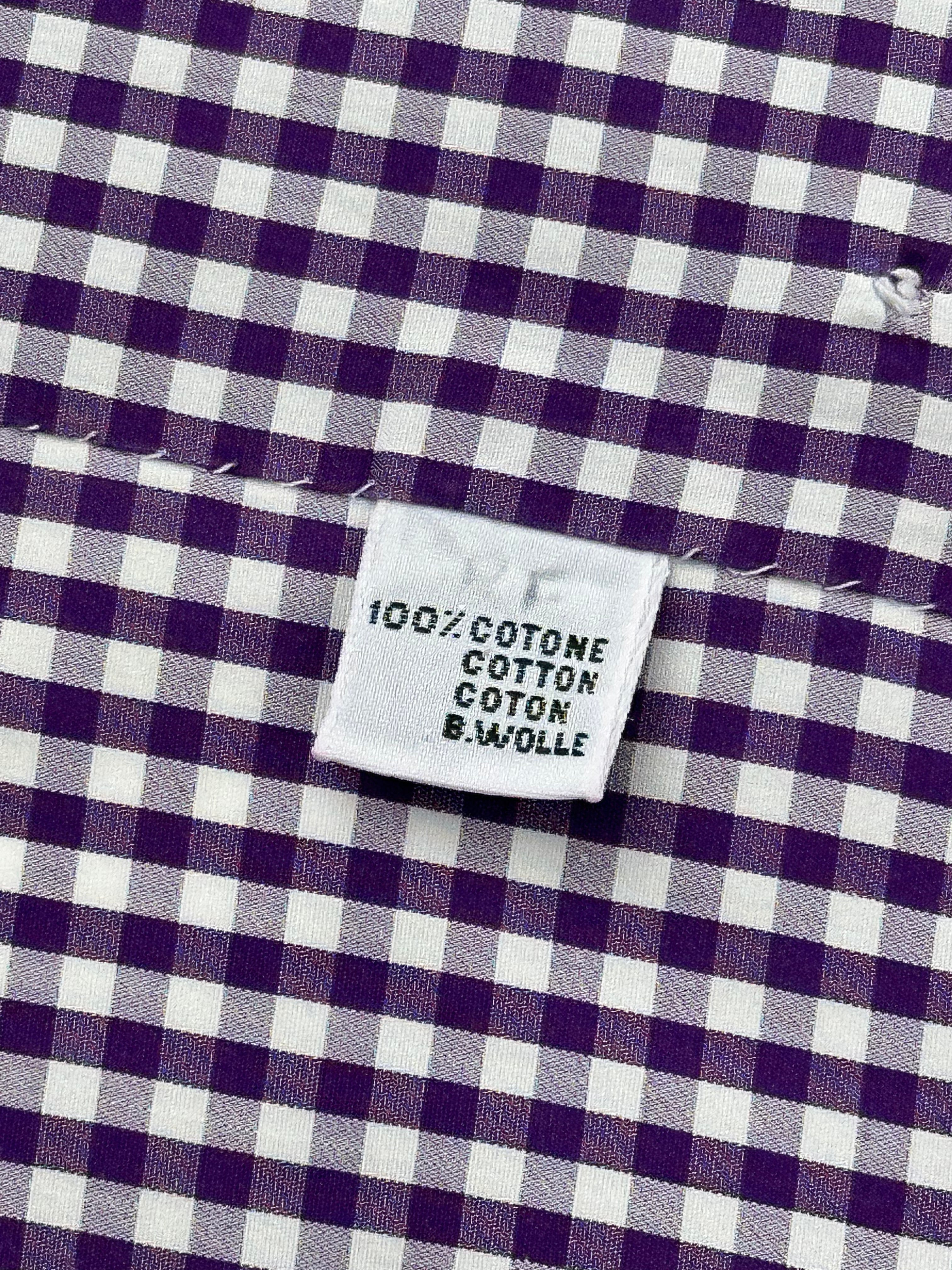 Kiton Purple Gingham Check Shirt