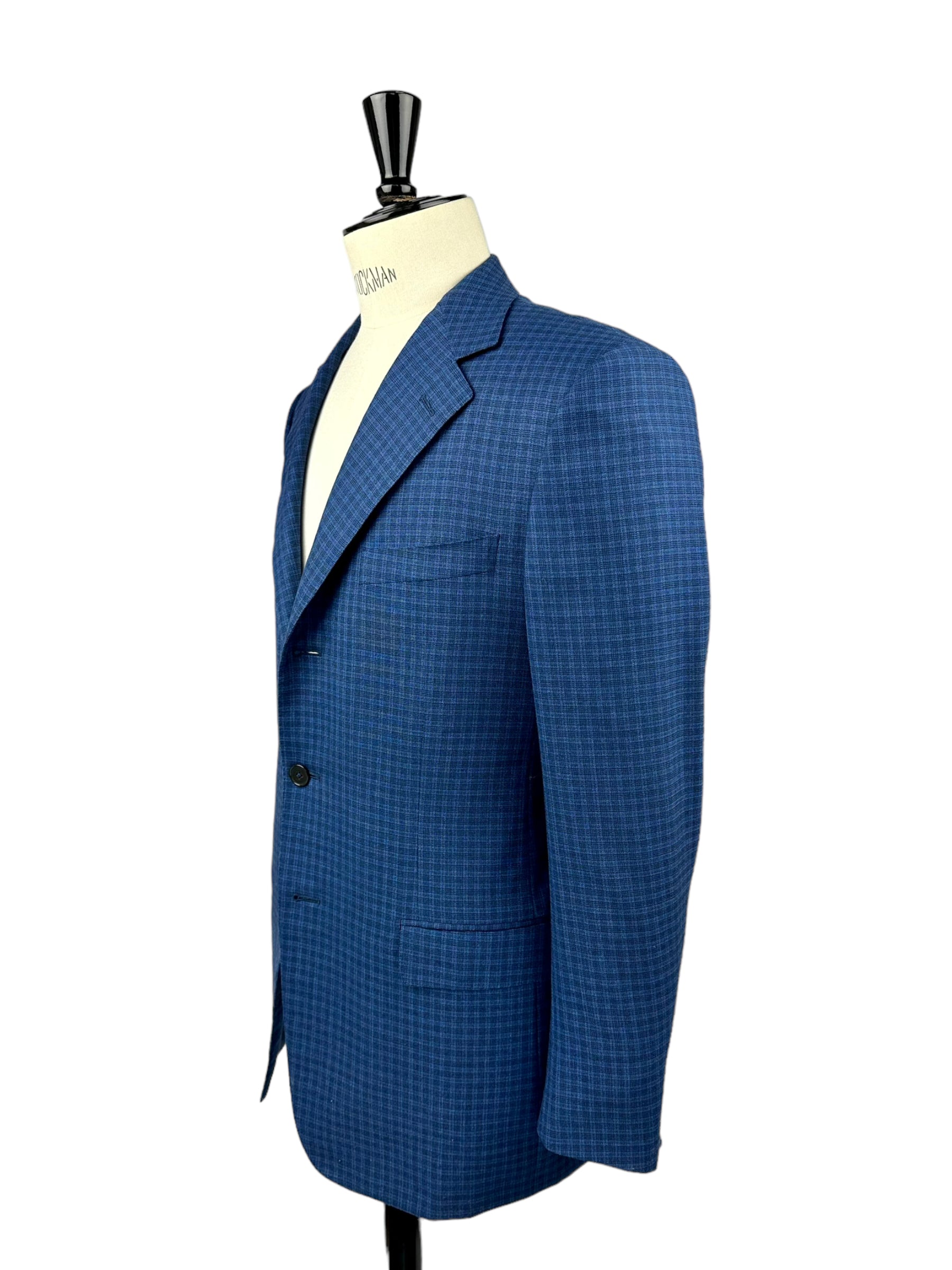 Ermenegildo Zegna Royal Blue Gingham Check Jacket
