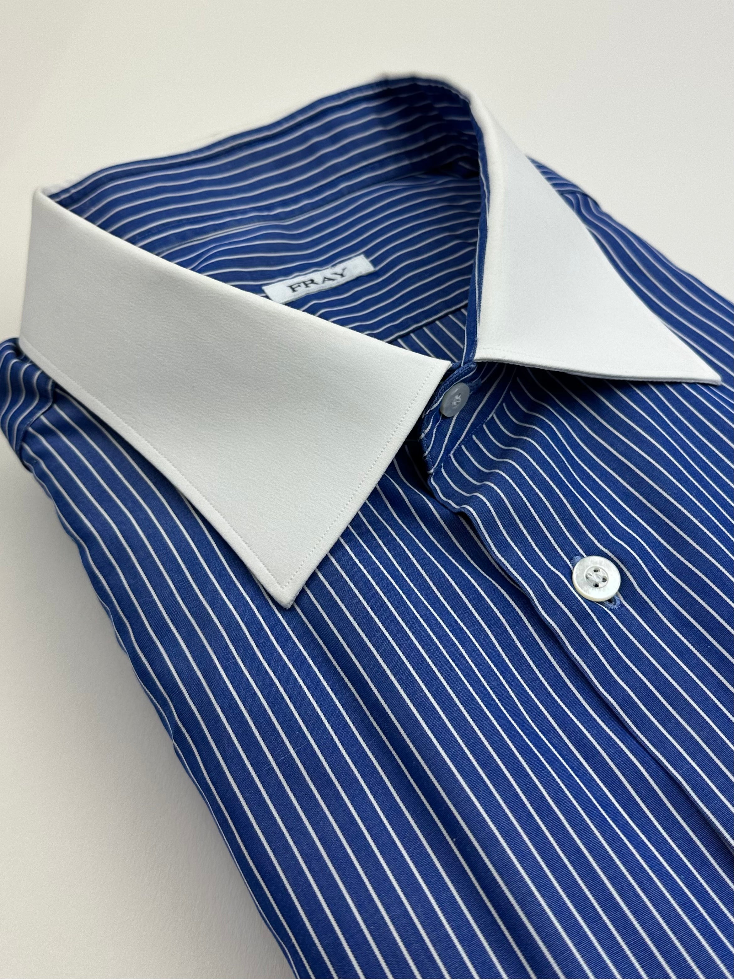 Fray Royal Blue Contrast Collar Shirt