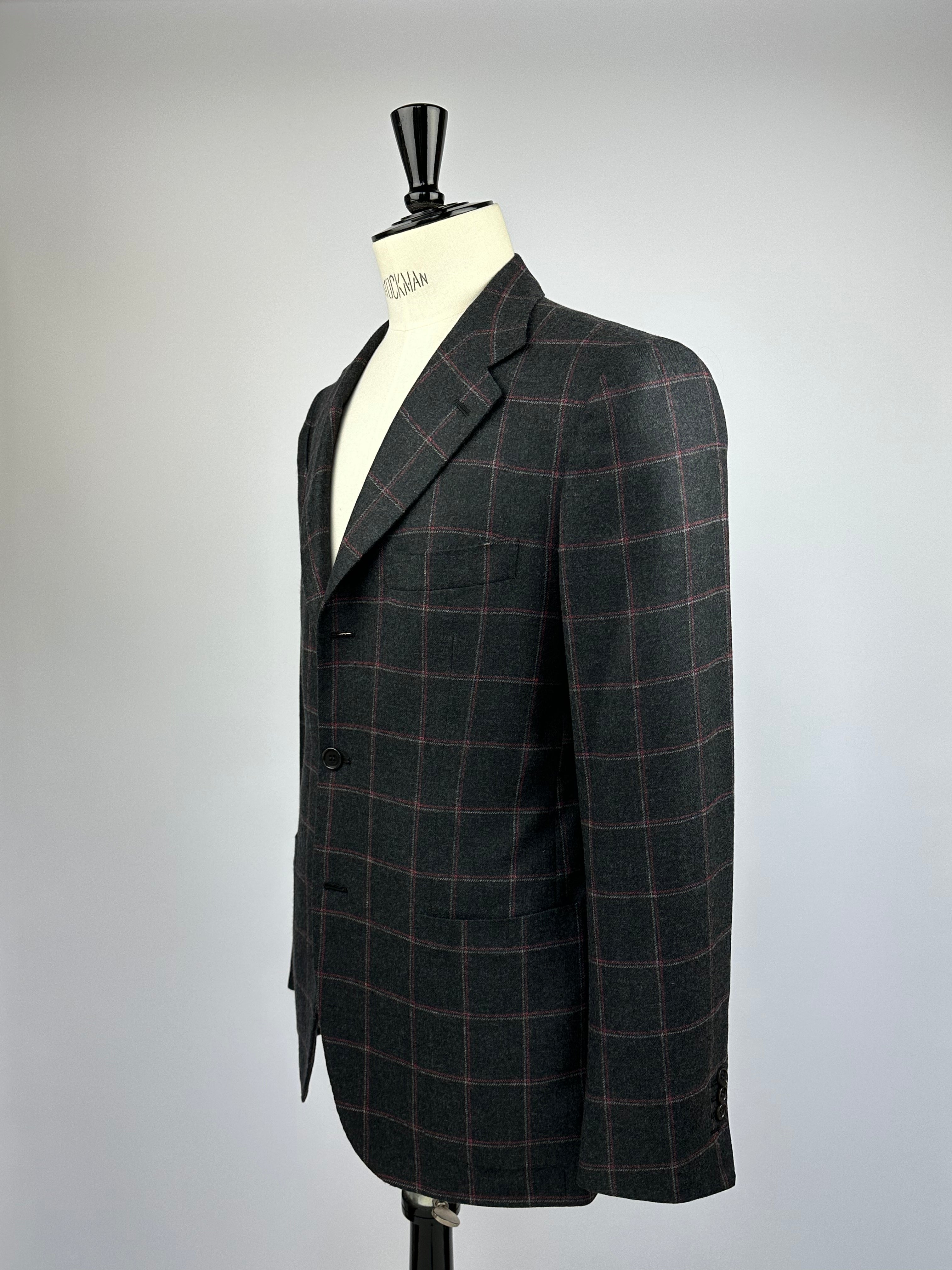 Kiton Grey Windowpane Jacket