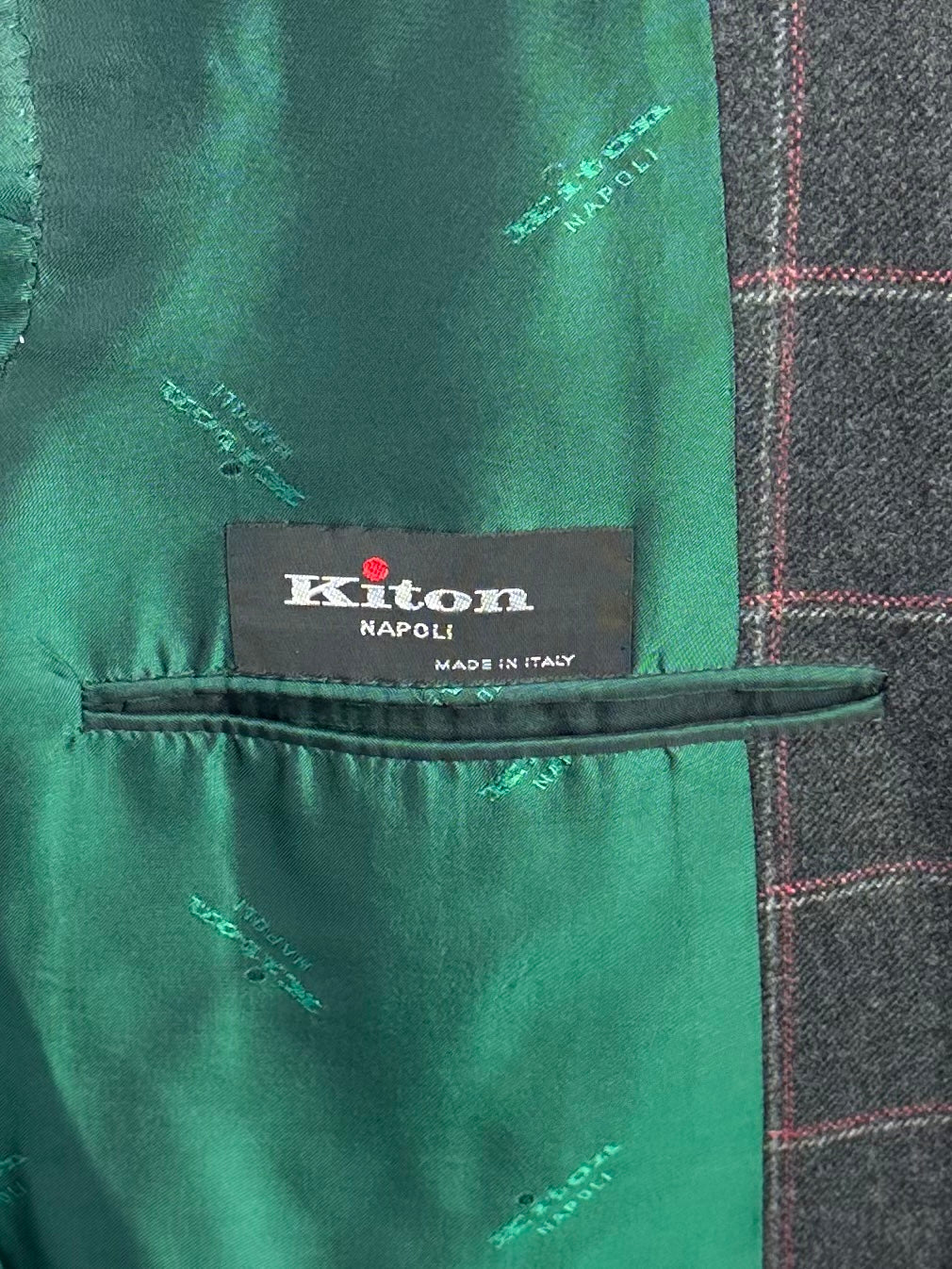 Kiton Grey Windowpane Jacket