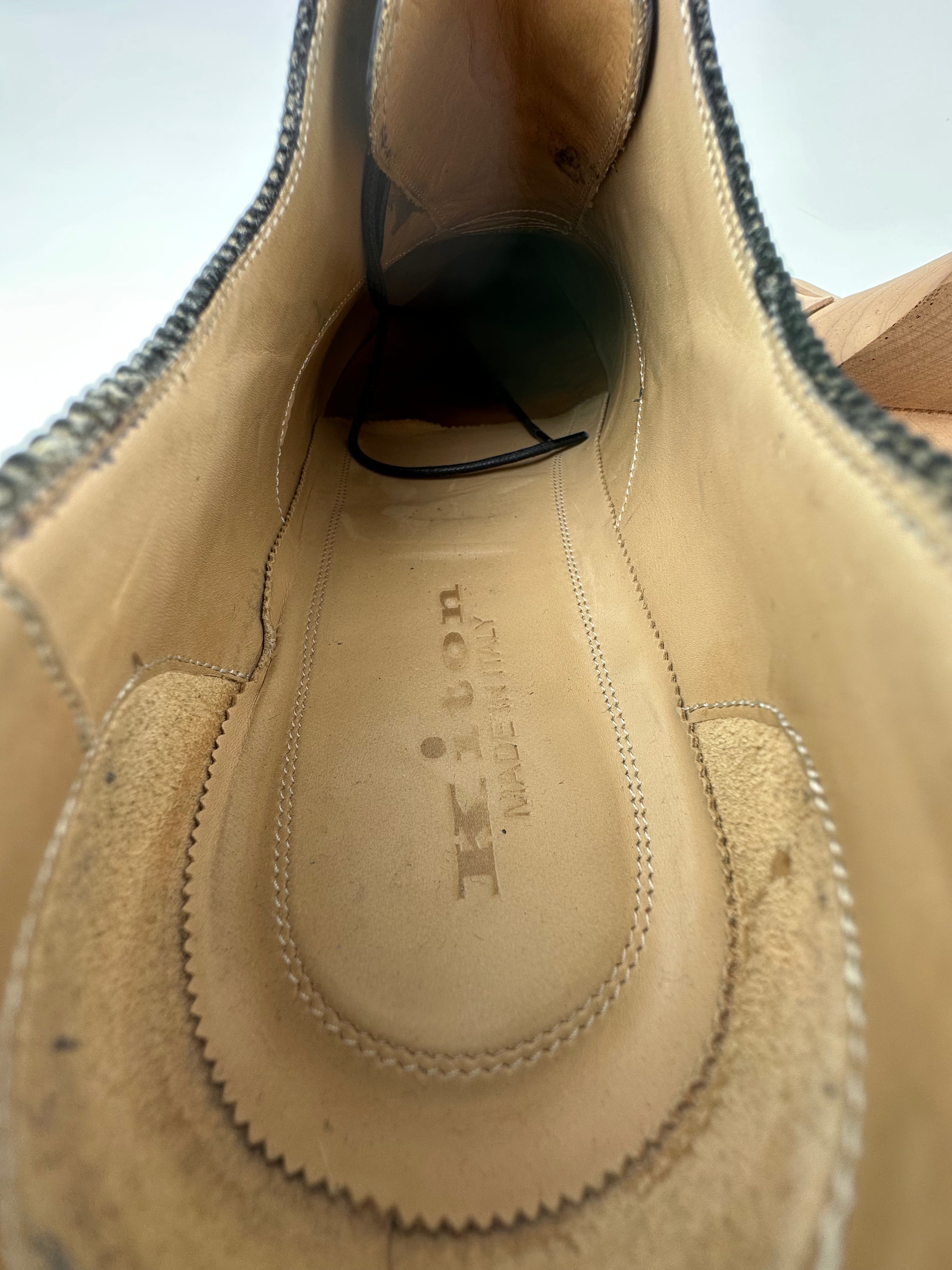 Kiton blauwe Wingtip Oxford-schoenen