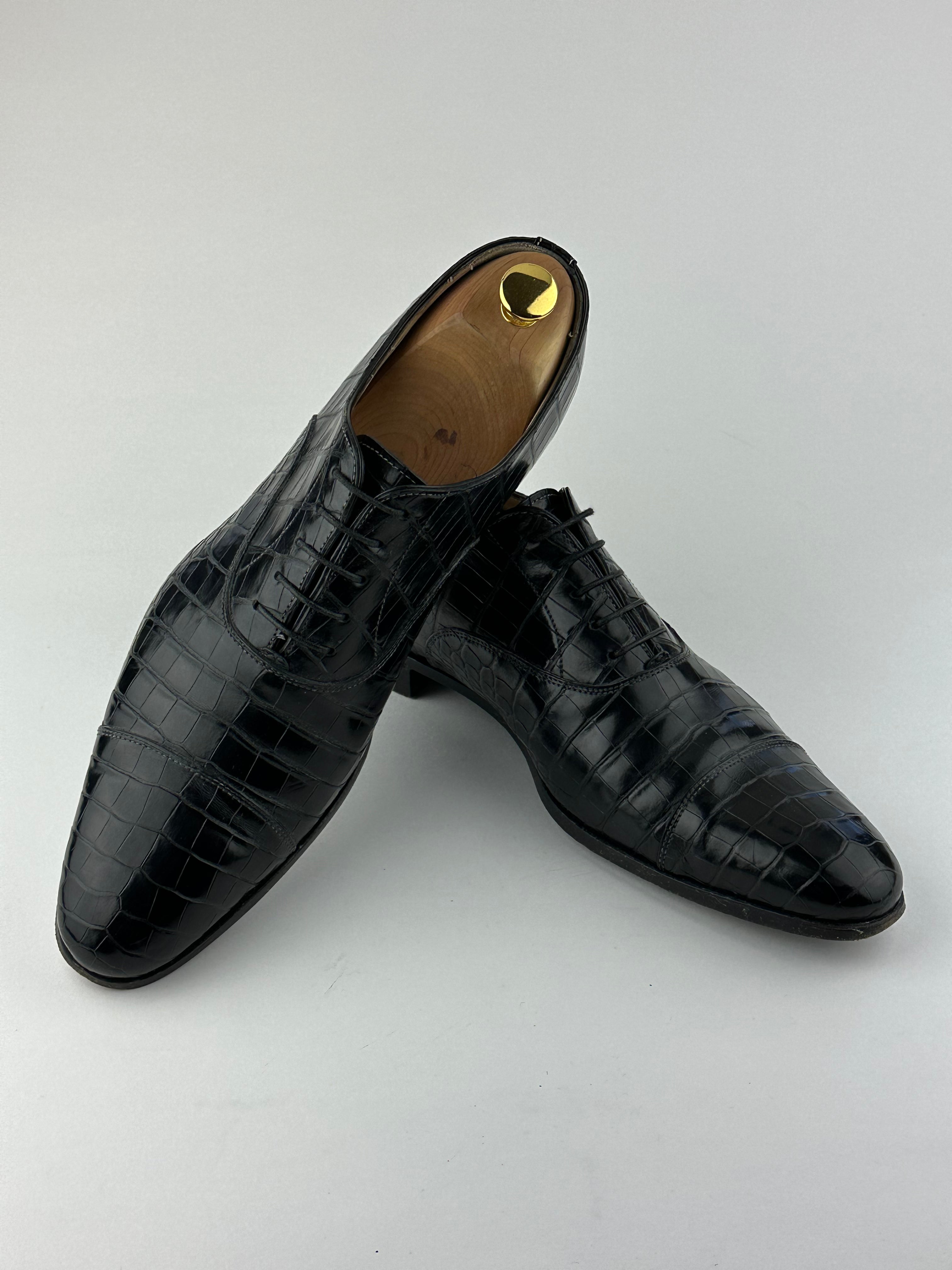 Santoni Mississippi Alligator Oxford Lace-Ups