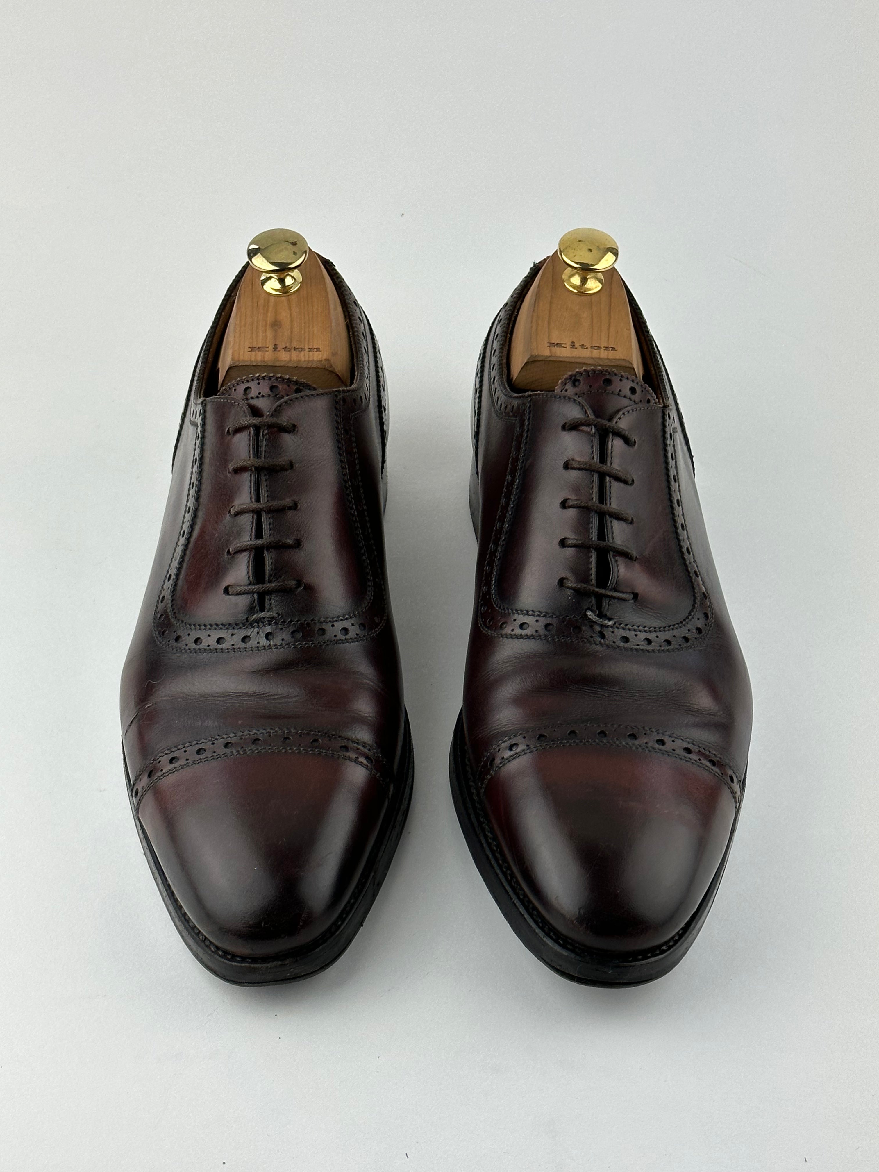 Kiton Burgundy Oxford Shoes