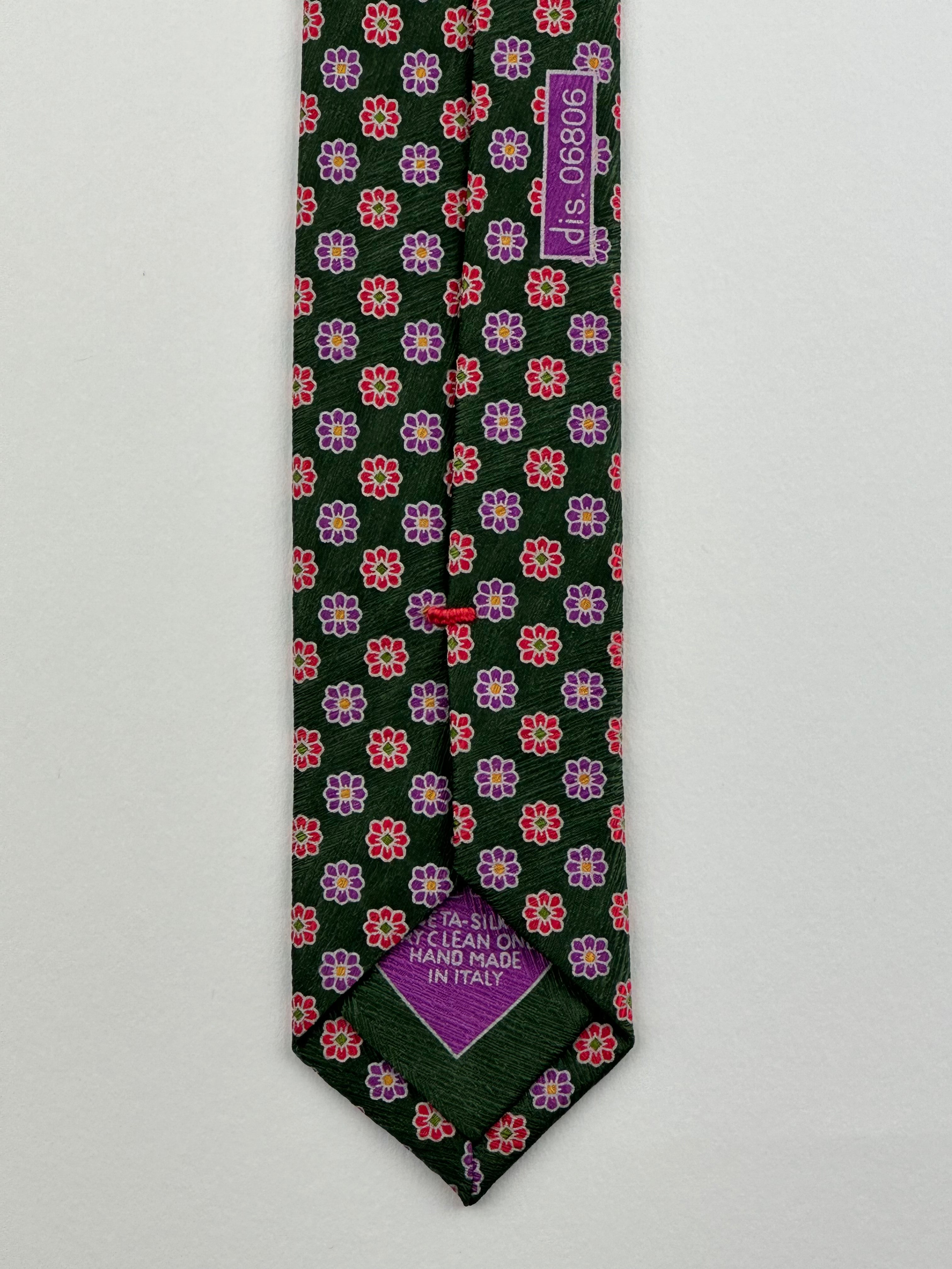 Brioni Green Silk Floral Tie