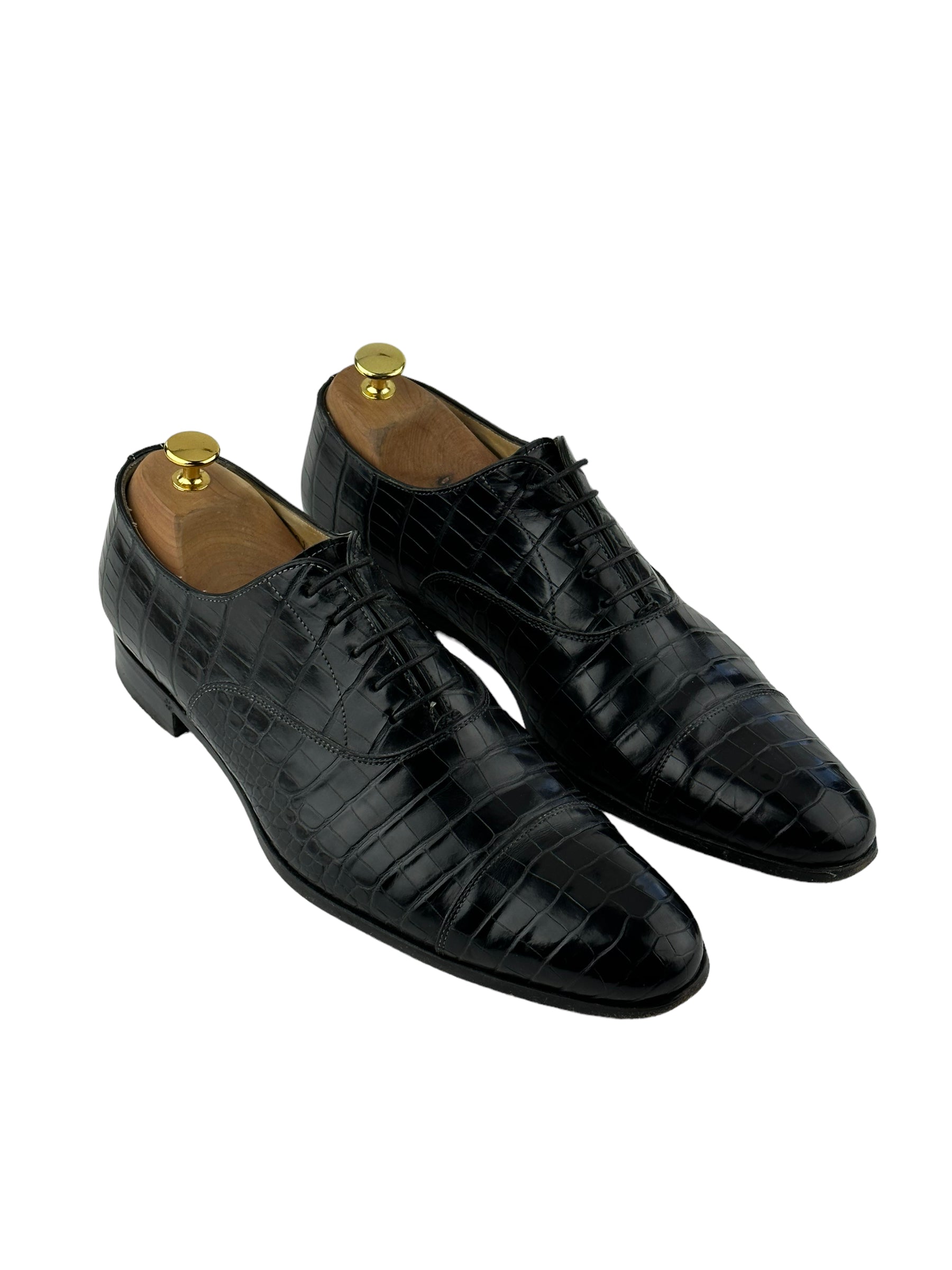Santoni Mississippi Alligator Oxford Lace-Ups