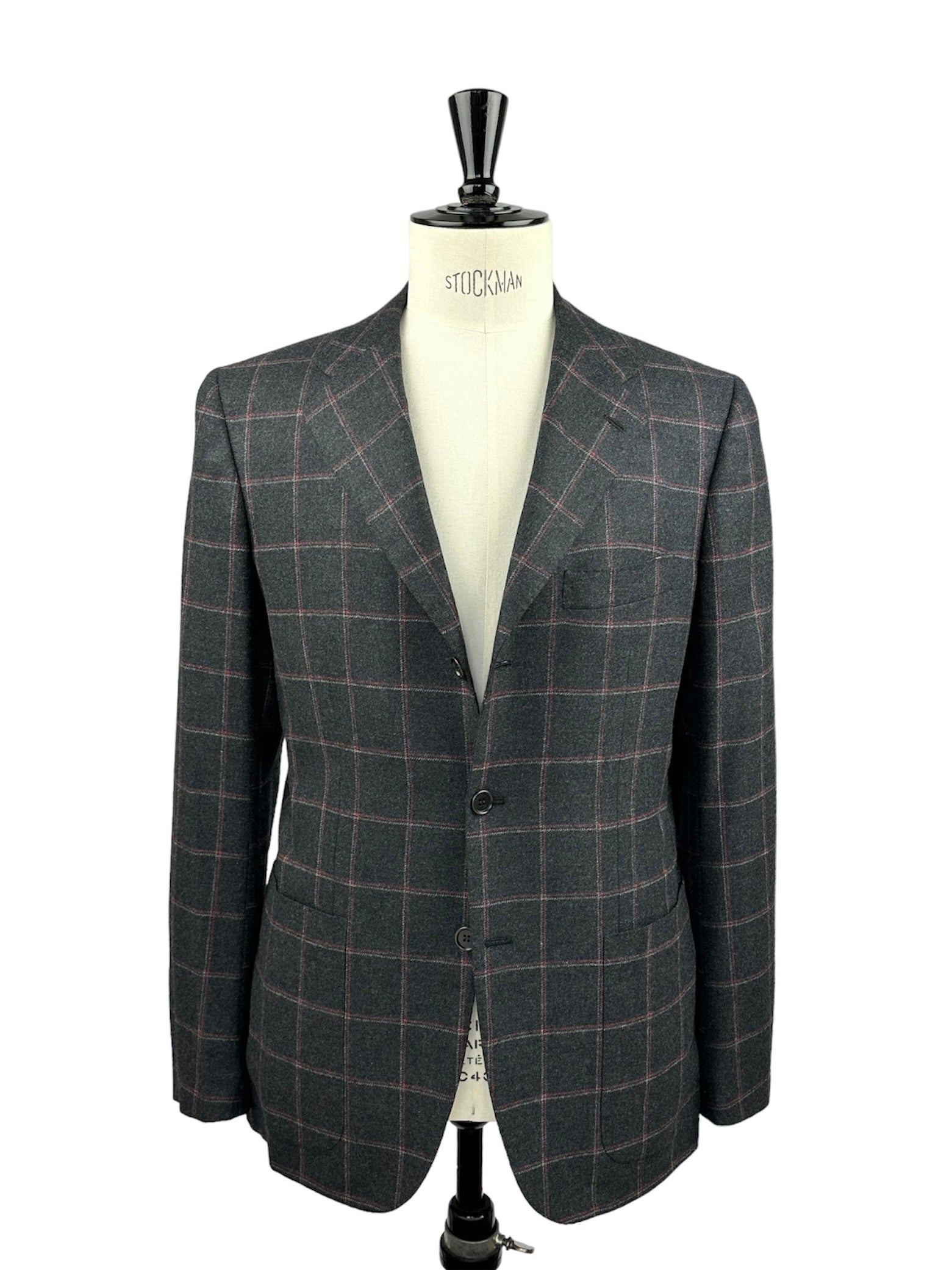 Kiton Grey Windowpane Jacket