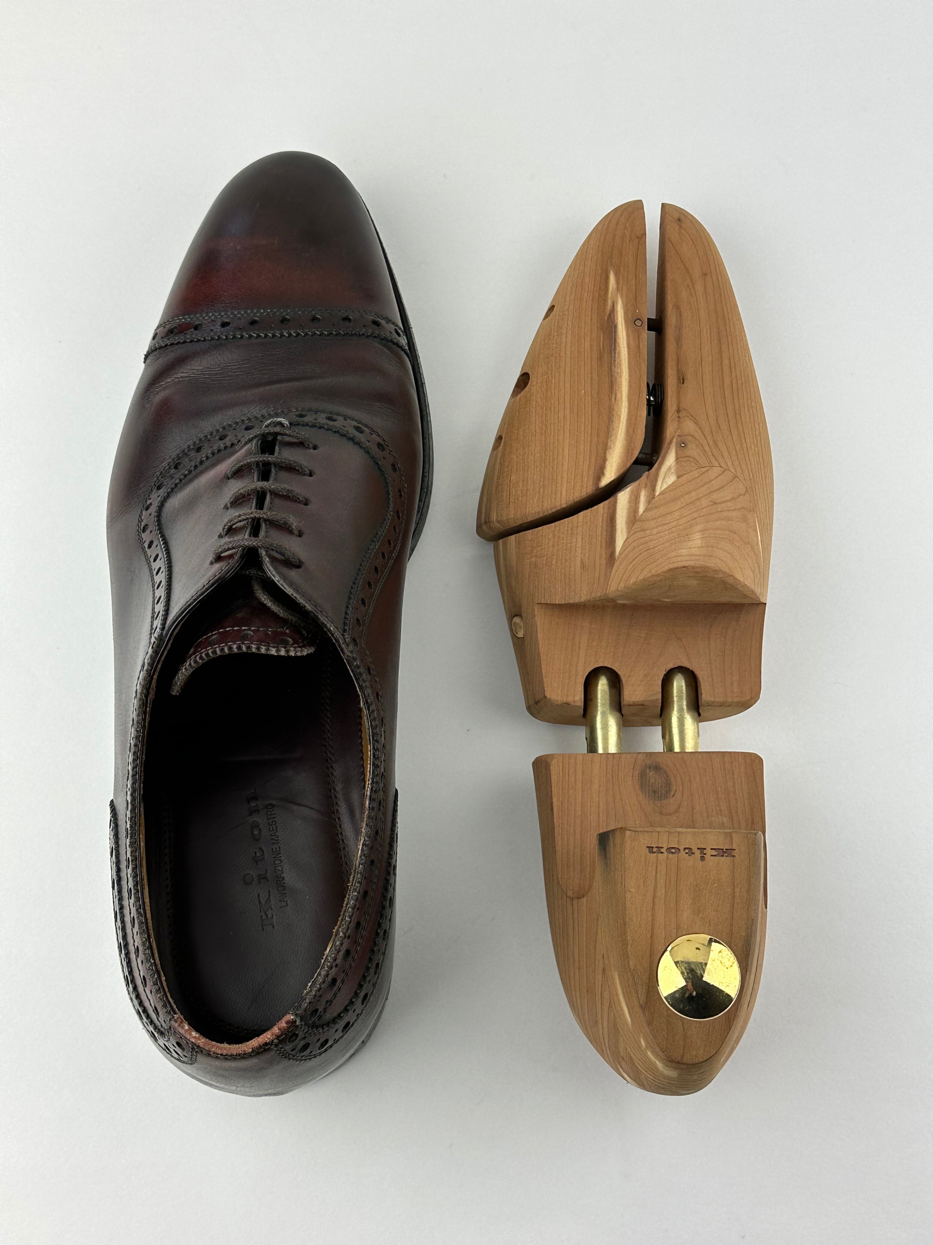 Kiton Burgundy Oxford Shoes