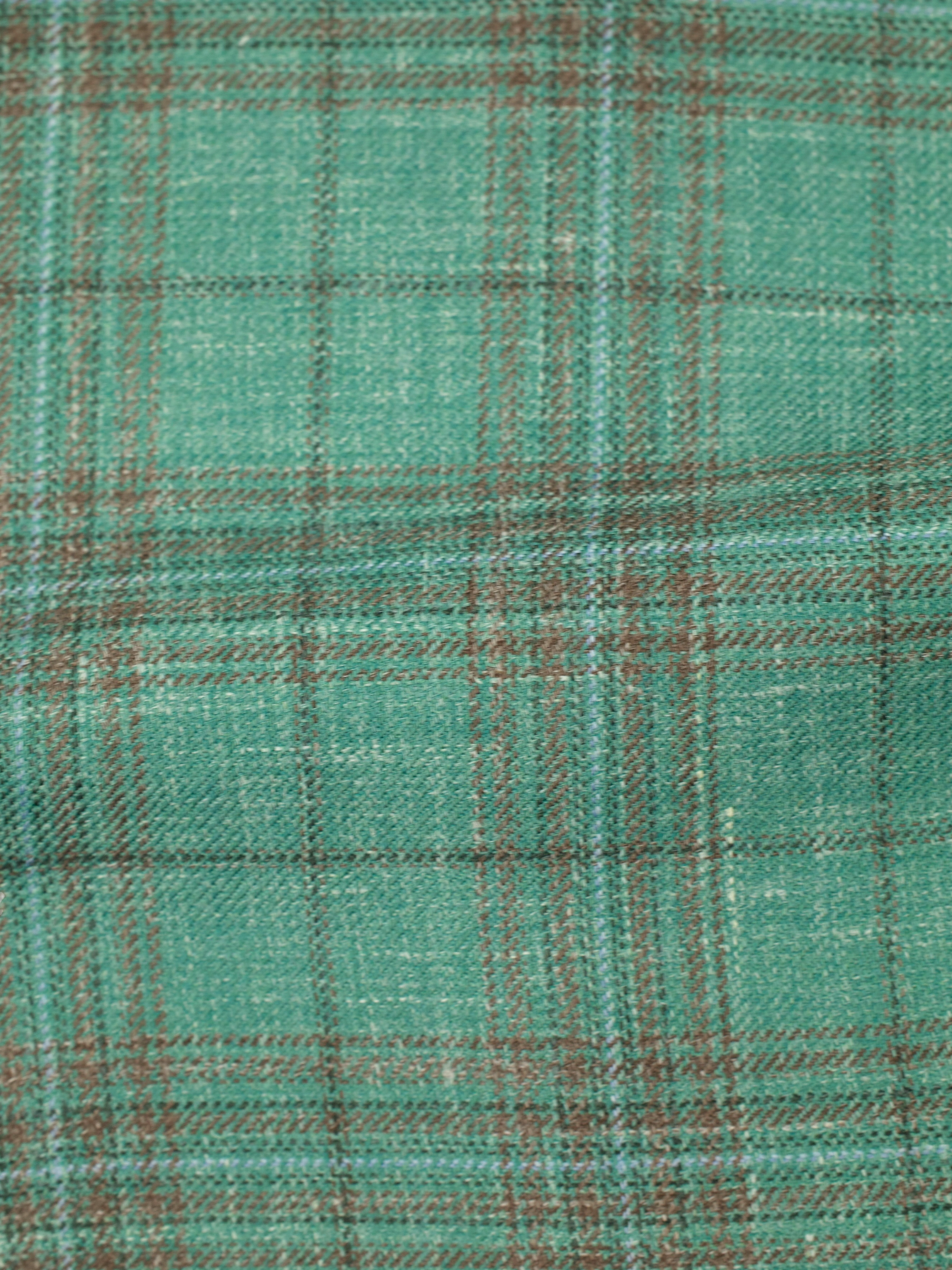 Kiton Mint Green Cashmere, Silk & Linen Tartan Jacket