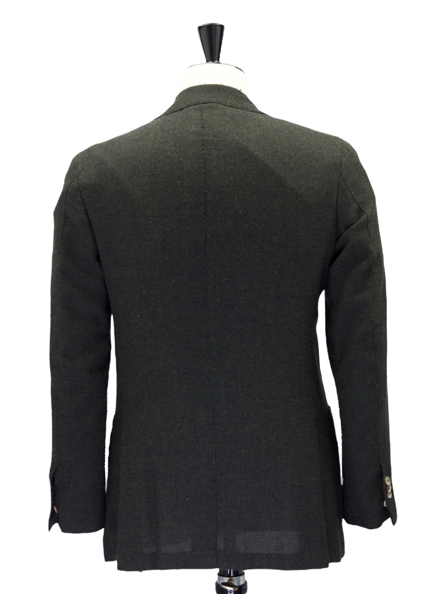 Orazio Luciano Forest Green Wool & Cashmere Micro-Structure Jacket