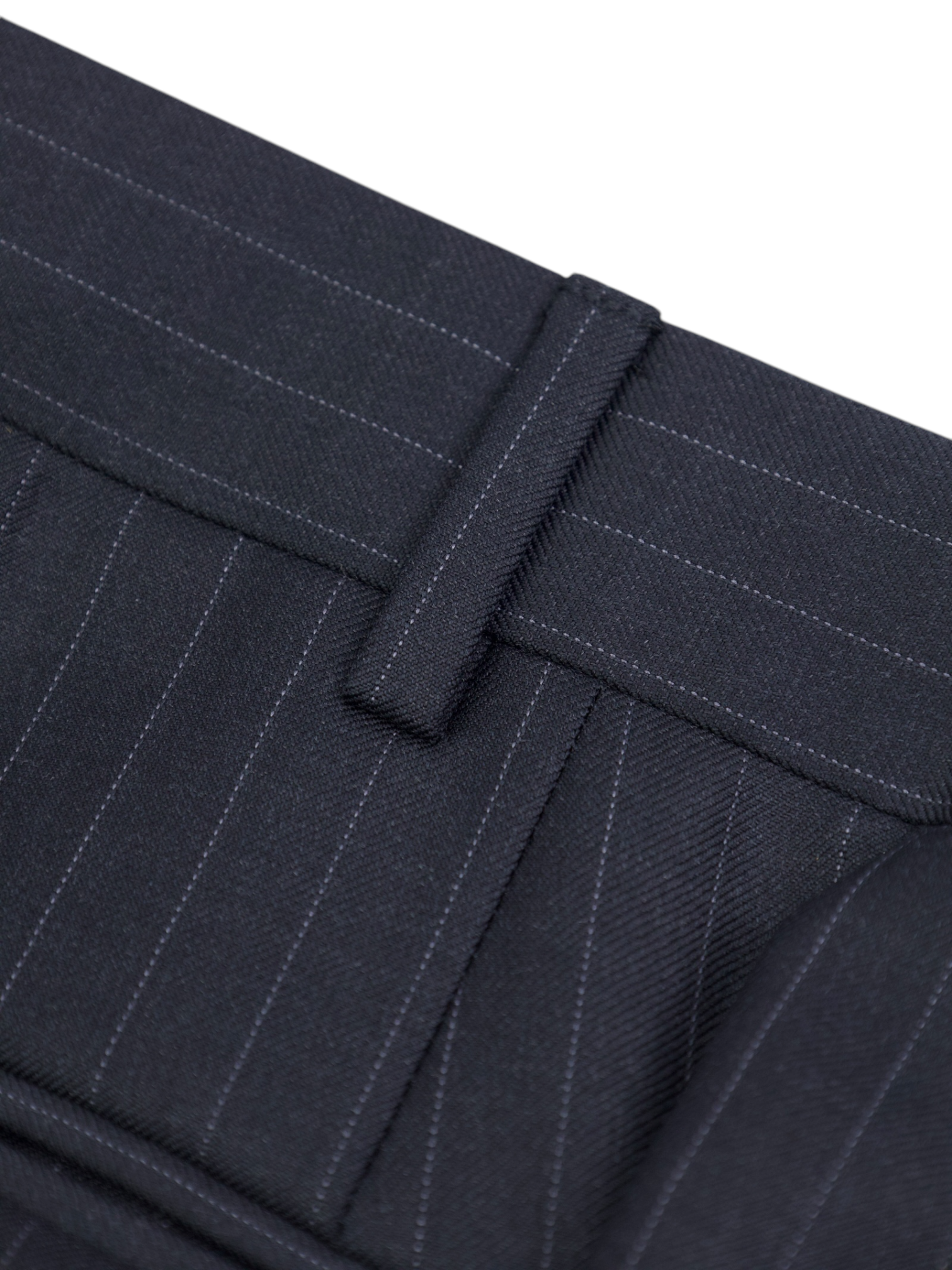 Canali Charcoal Extrafine Wool Pinstripe Trousers