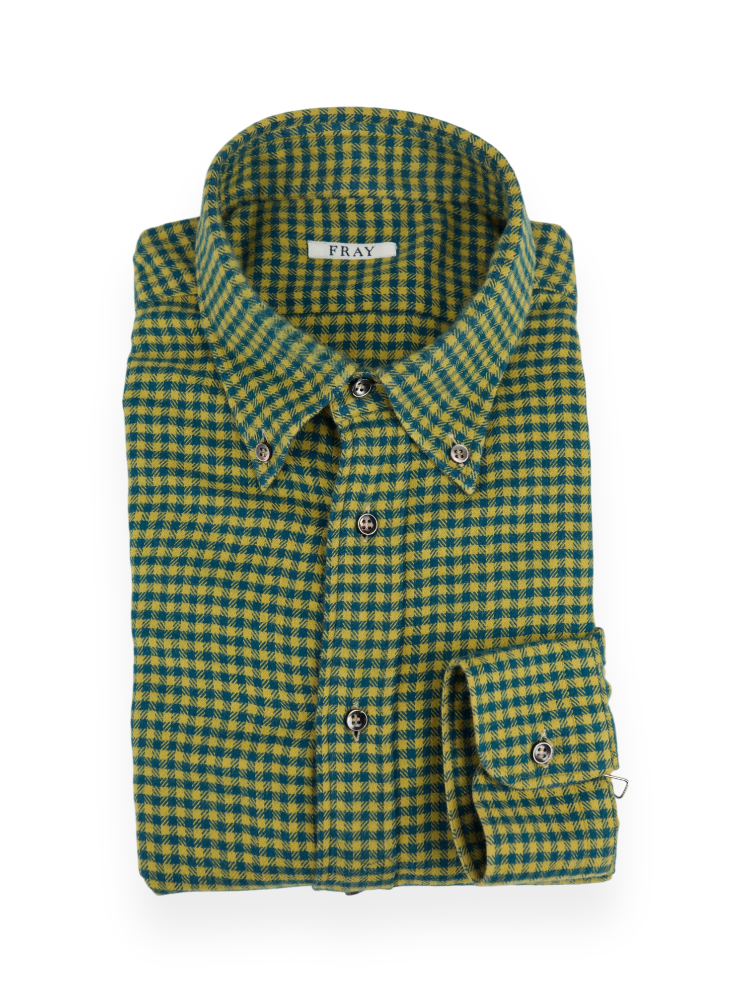 Fray Yellow & Petrol Gingham Check Flannel Shirt