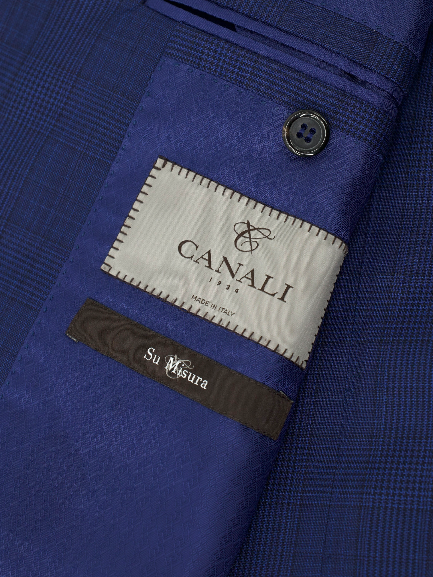Canali Bright-Blue Super 150's Glenplaid Suit