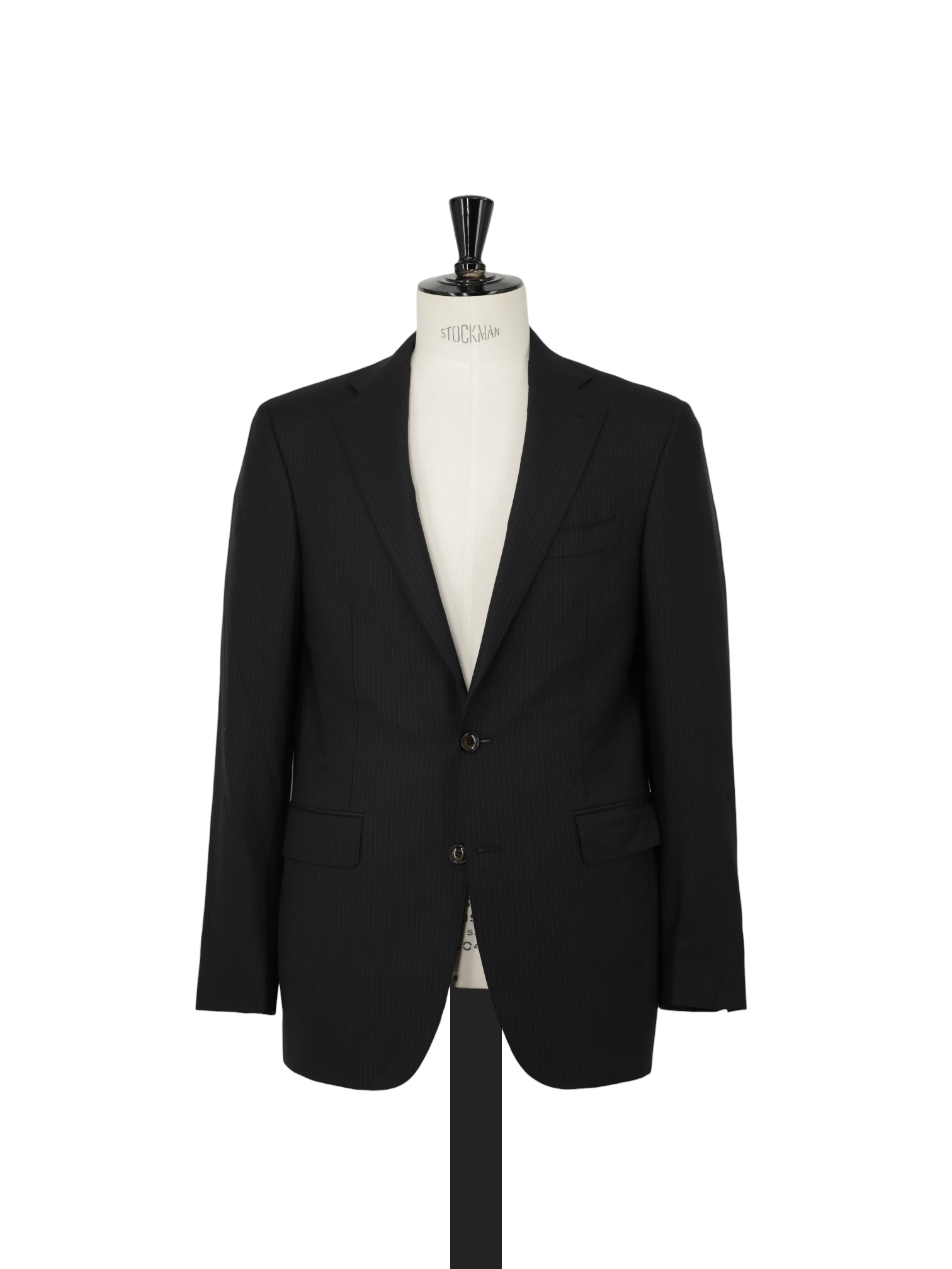 Canali Black Super 180's Pencil-Stripe Suit