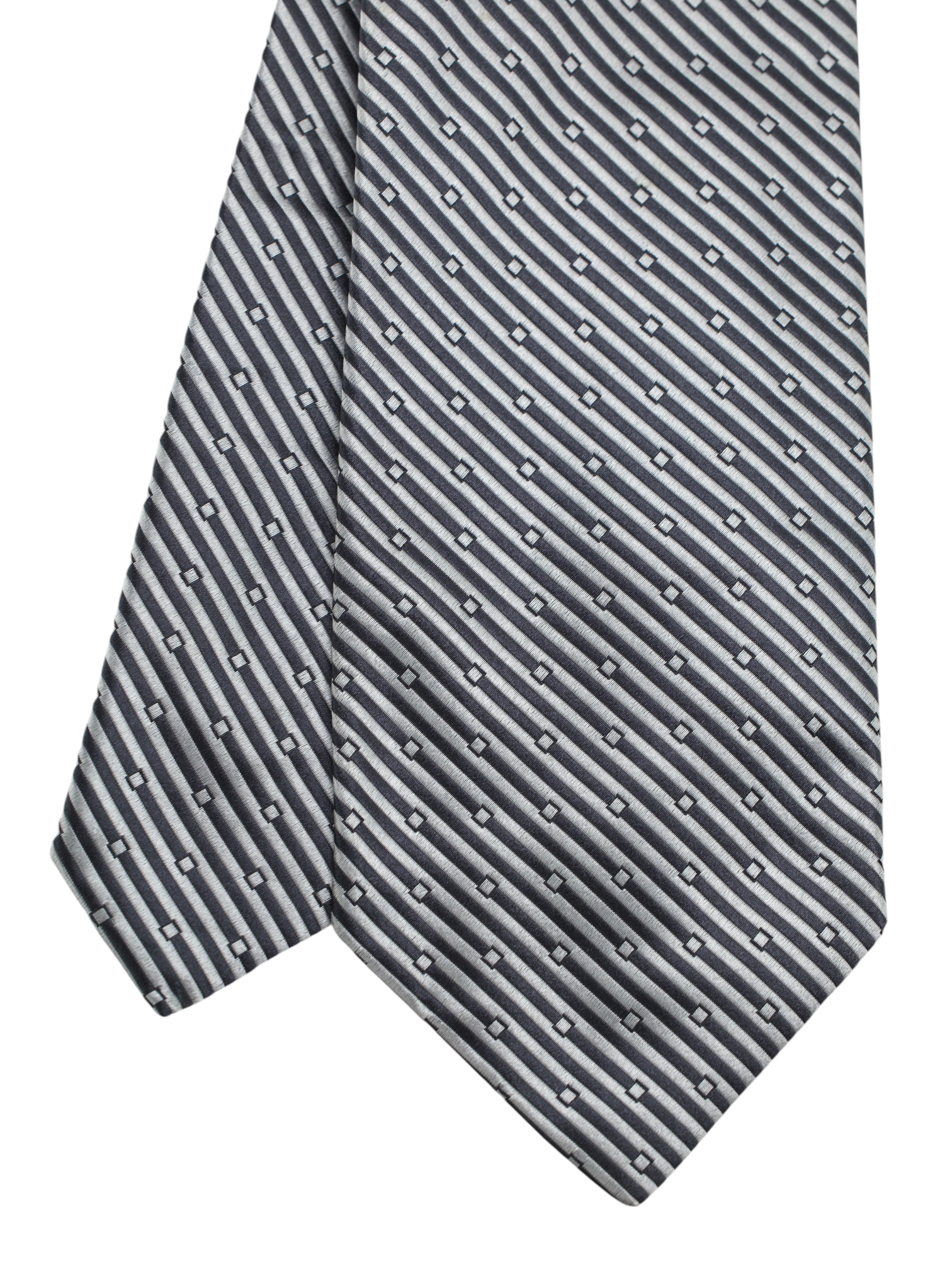 Brioni Anthracite & Light Grey Silk Multi-Pattern Tie