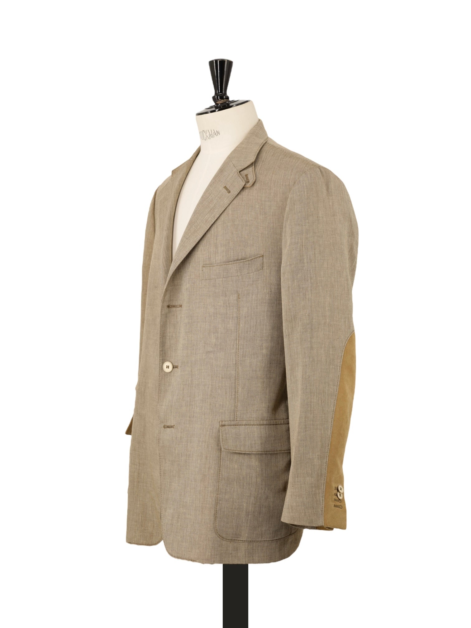 Corneliani ID Brown Linen & Wool Herringbone Vespa Jacket