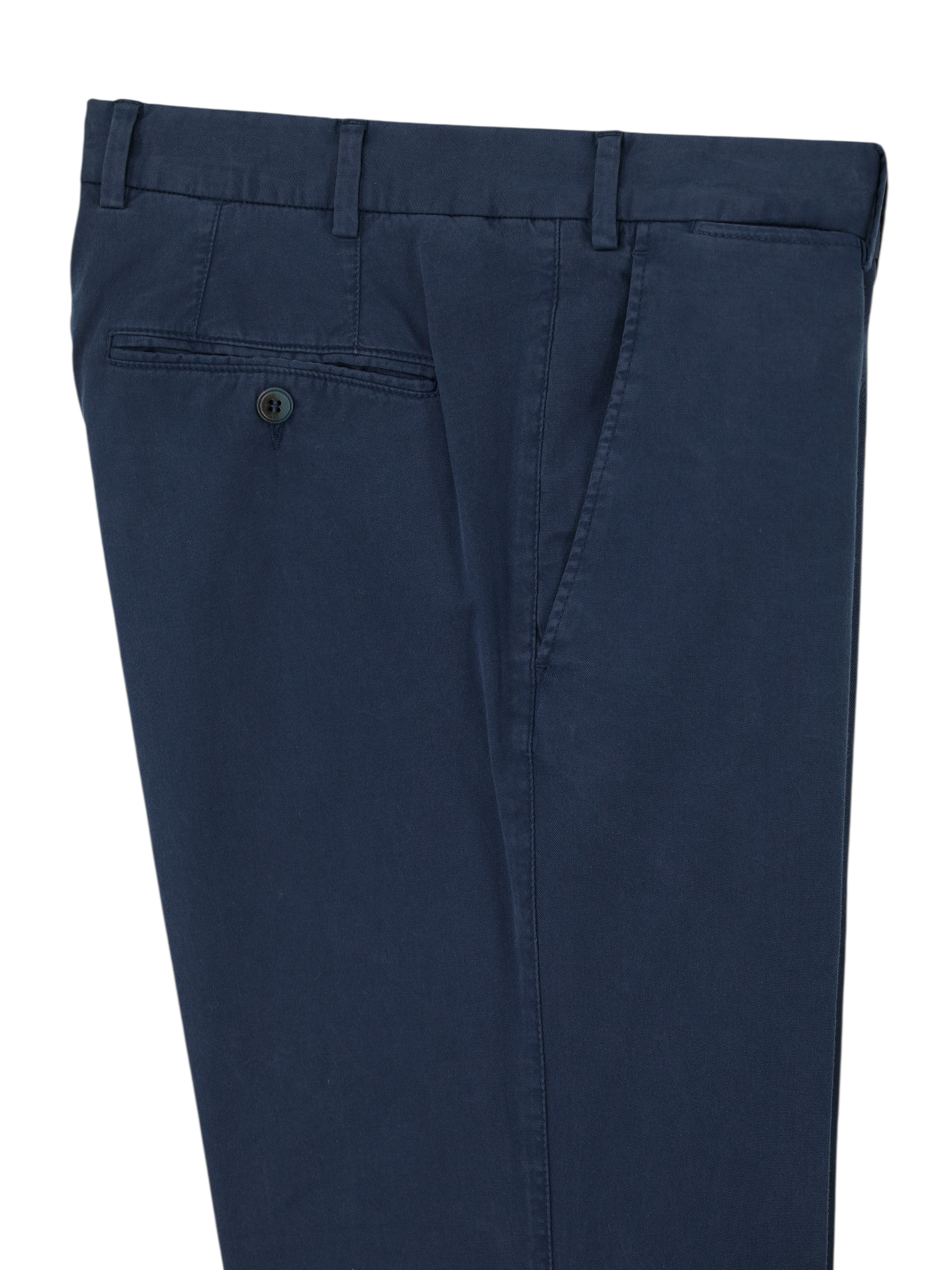 Canali Dark Blue Cotton Stretch Tapered Dress Chino