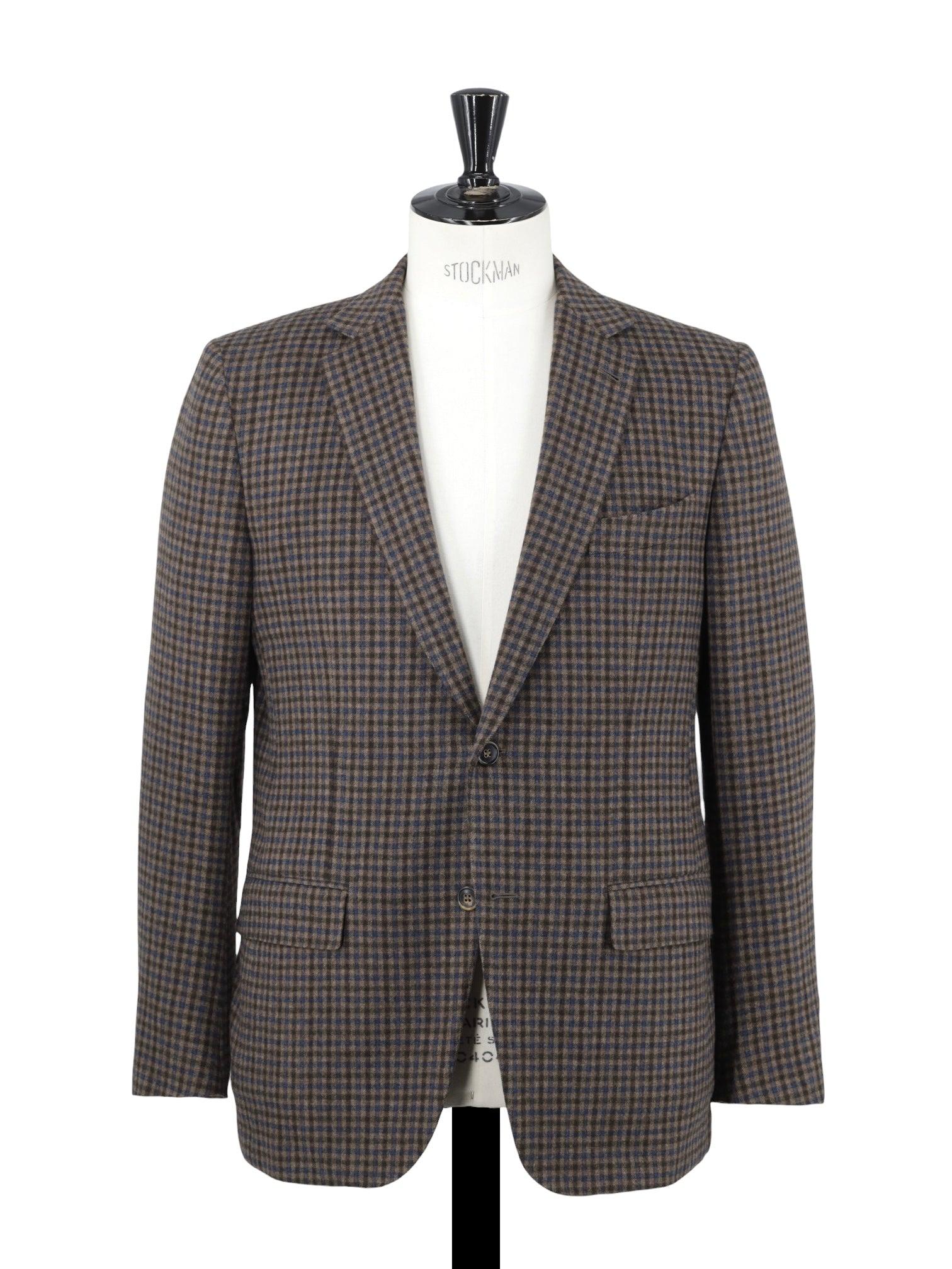 Ermenegildo Zegna Brown & Teal Wool & Trofeo-Cashmere Checkered Mila Jacket