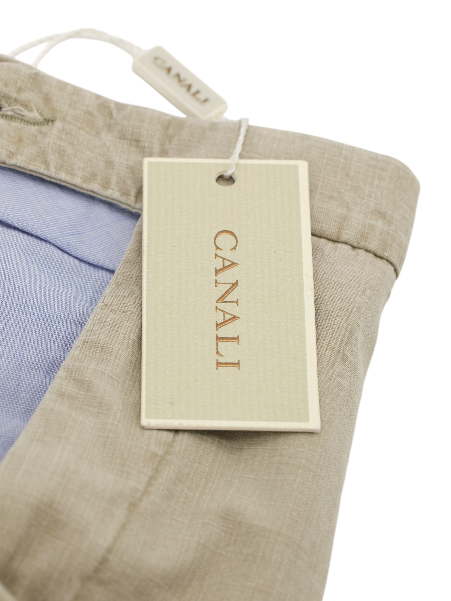 Canali Sand Cotton Stretch Melange Tapered Dress Chino