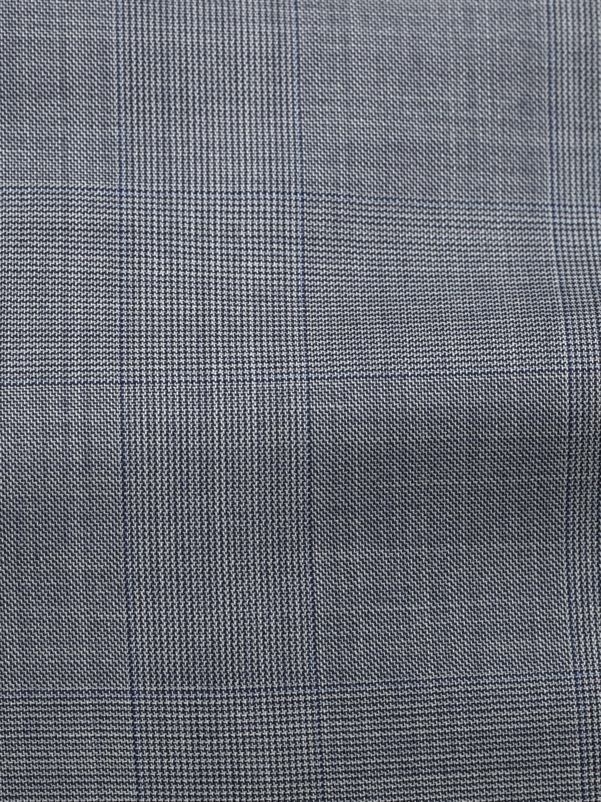 Cesare Attolini Light Grey & Steel Blue Super 150's & Silk Checkered Suit