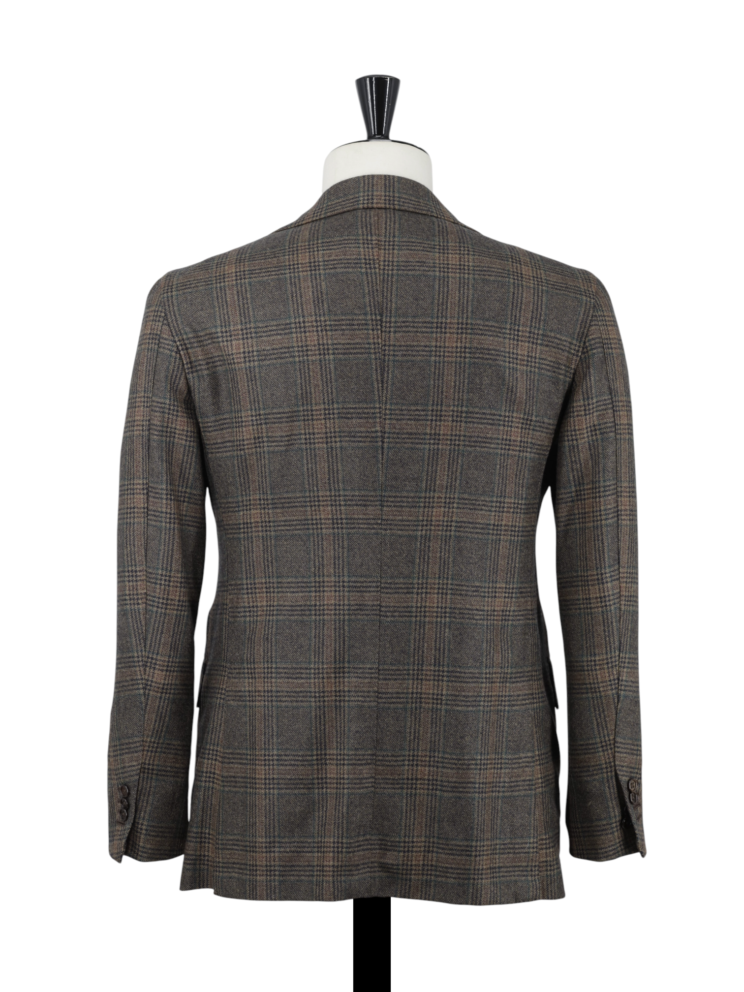 Orazio Luciano Light Brown & Green Wool & Cashmere Glenplaid Jacket