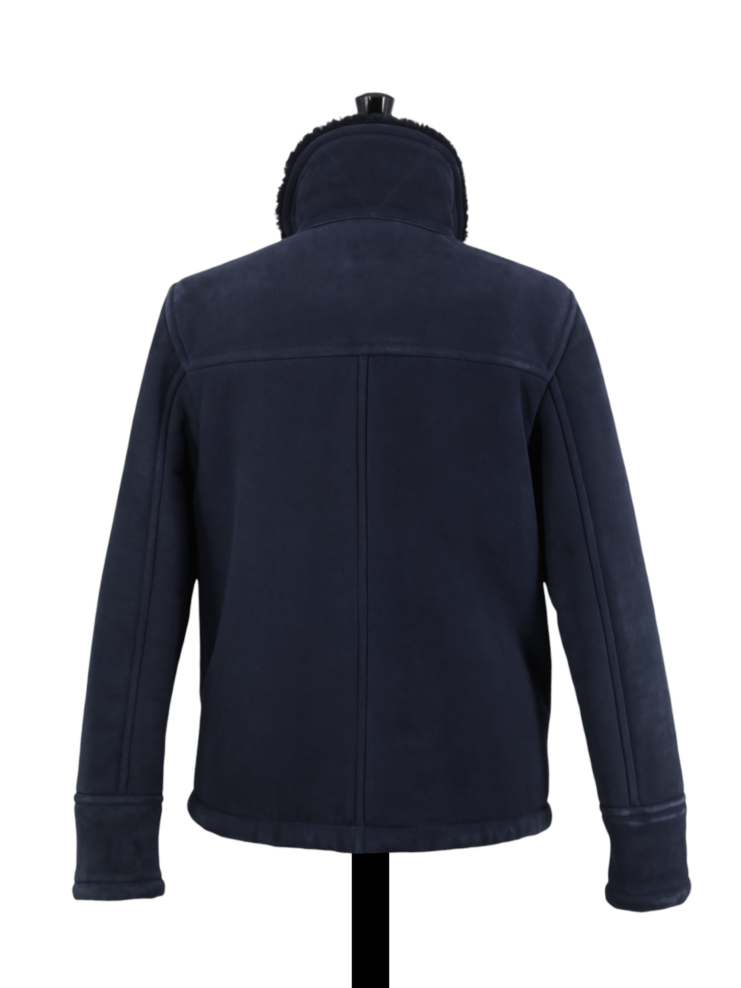 Valstar Navy Lambskin-Suede Shearling Deck Jacket