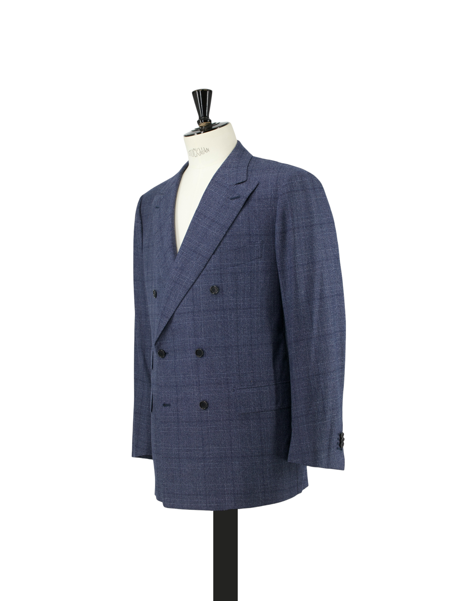 Cesare Attolini Blue Wool Double-Breasted Prince of Wales Suit
