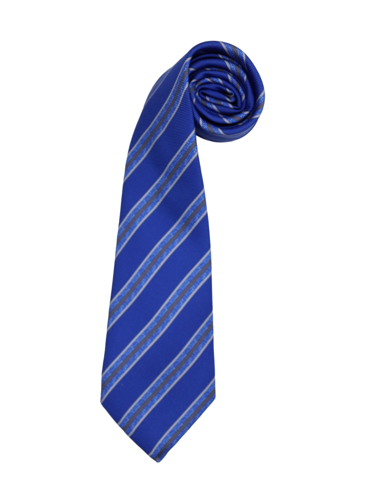 Kiton 7-Fold Neapolitan Blue Club Stripe Tie