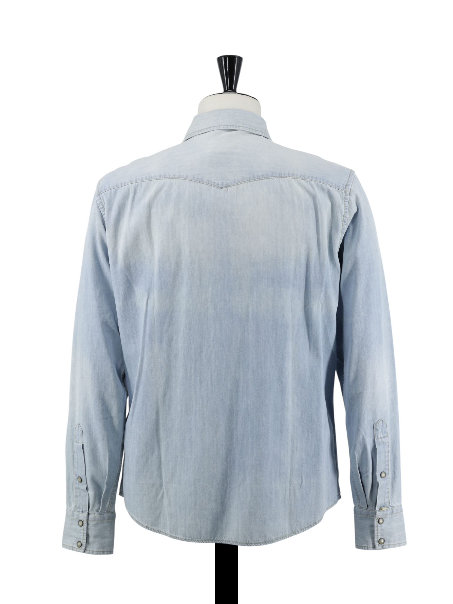 Jacob Cohen Light Blue Chambray Cotton Western-Style Overshirt