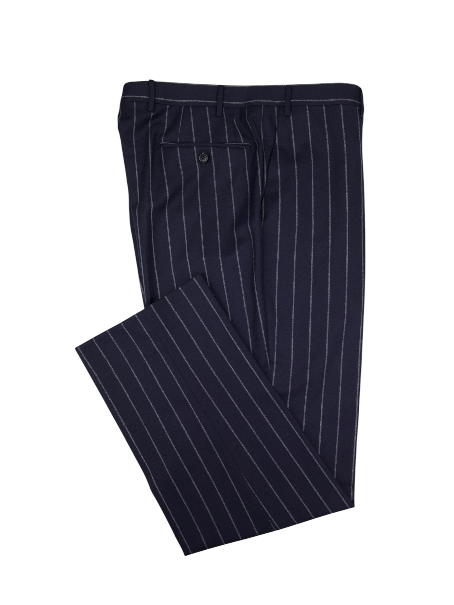 Corneliani Navy Super 120's Wool Flannel Chalkstripe Suit