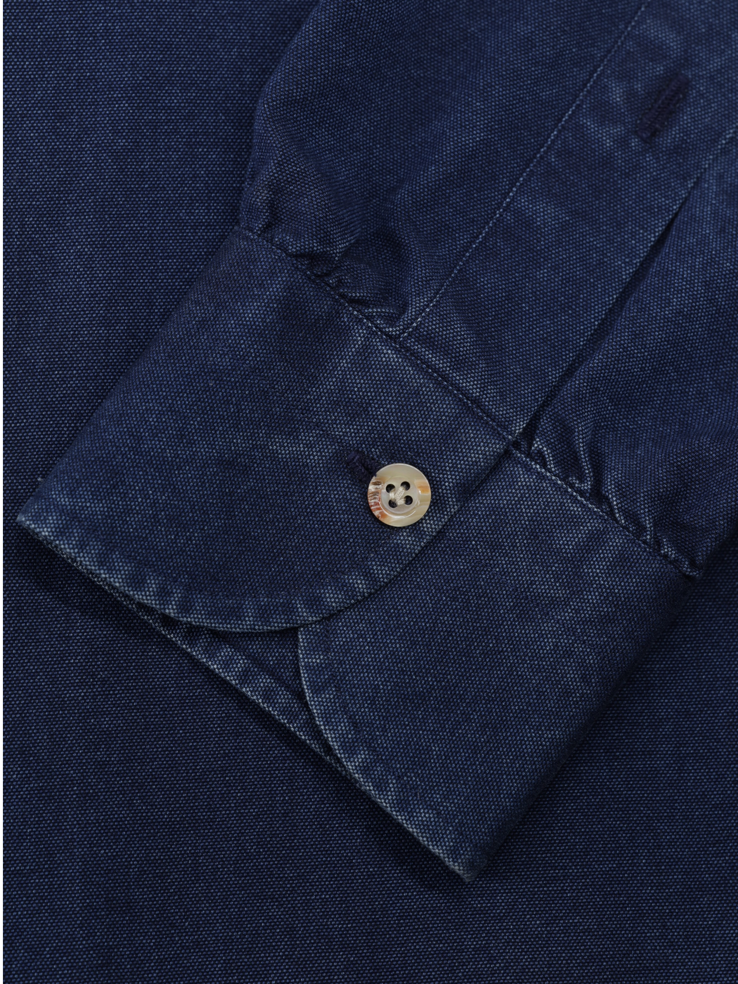 Avino Indigo Blue Pure Cotton-Denim Pinpoint Shirt