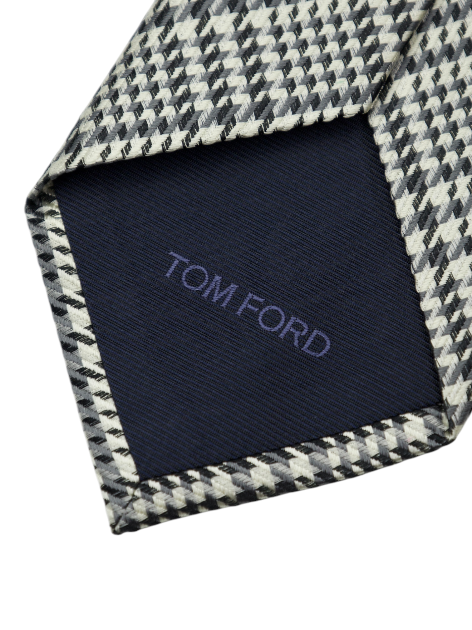 Tom Ford Grey Plaid Silk Tie