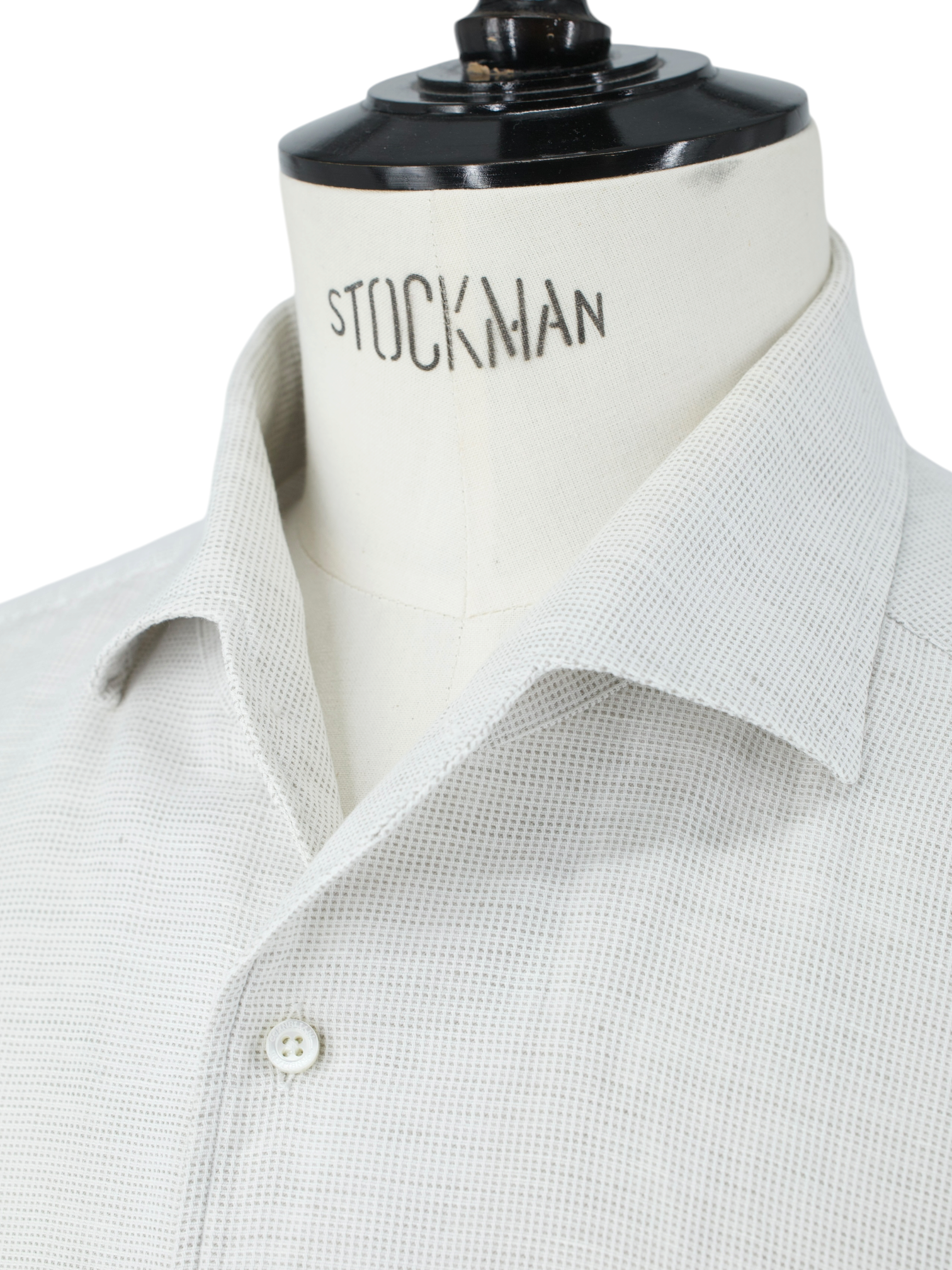 Corneliani ID Greige Cotton & Linen One-Piece-Collar Shirt