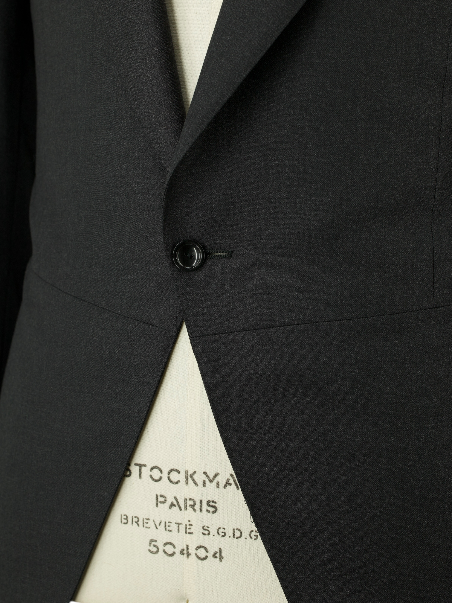 Canali Dark Grey Extrafine Wool Twill Jacquet