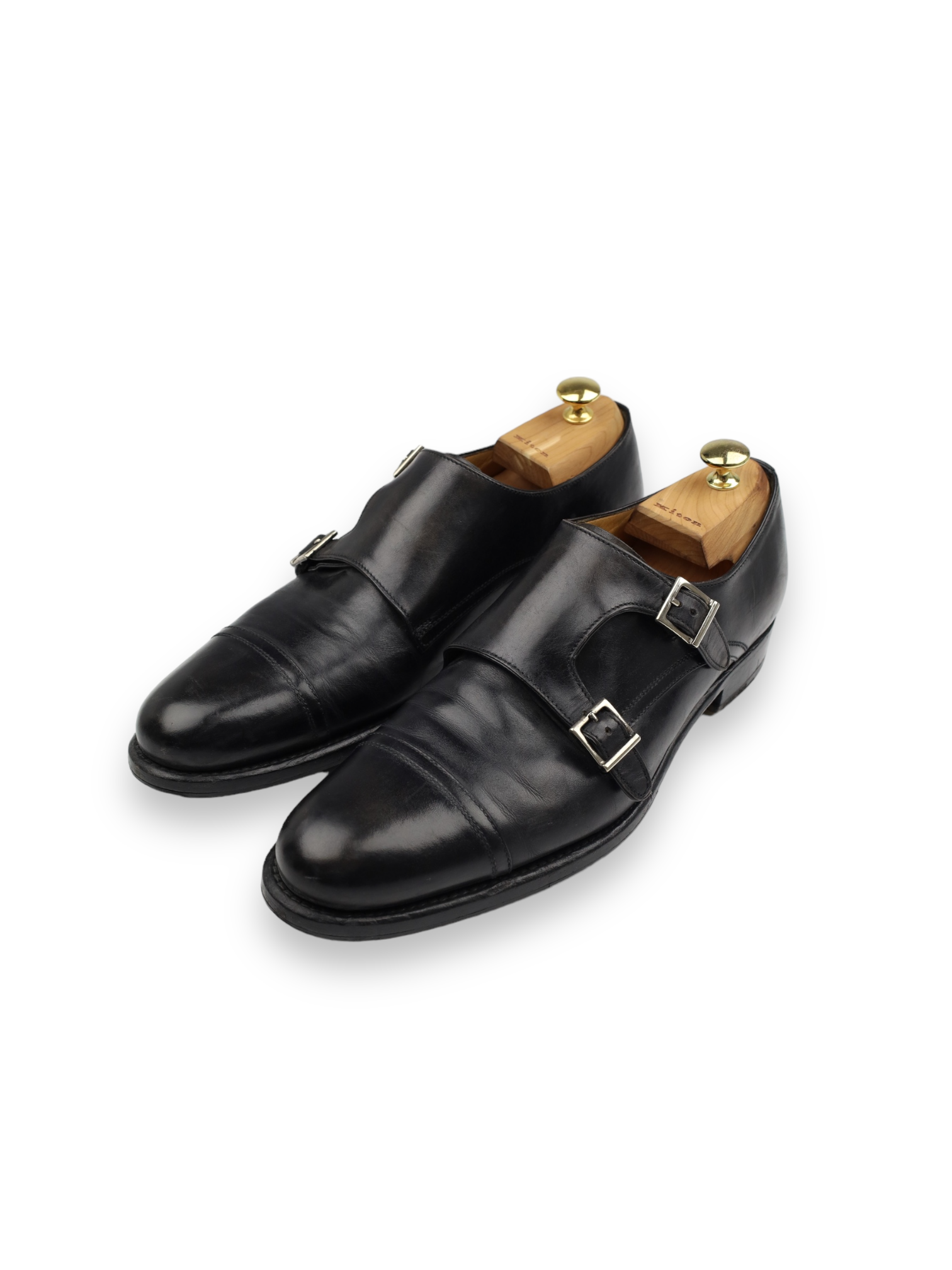 Kiton Black Double-Monk Shoes