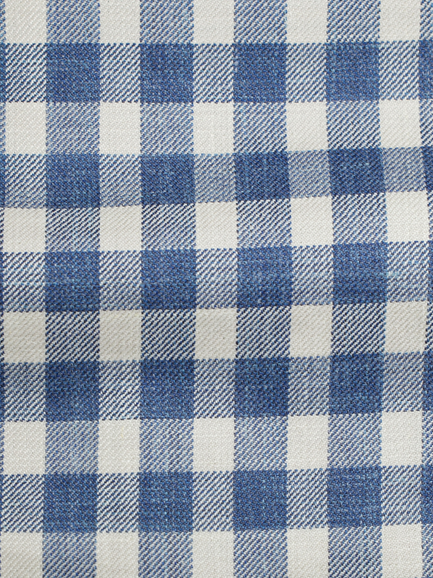 Canali Denim Blue & Ecru Wool & Silk Gingham Check Jacket