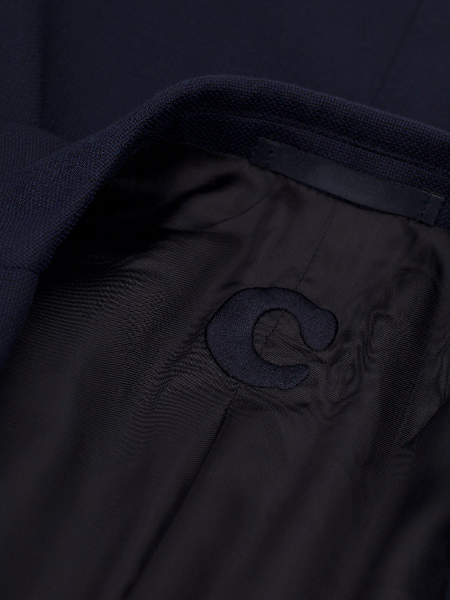 Caruso Dark Blue Pure Wool Micro-Structure Blazer Jacket