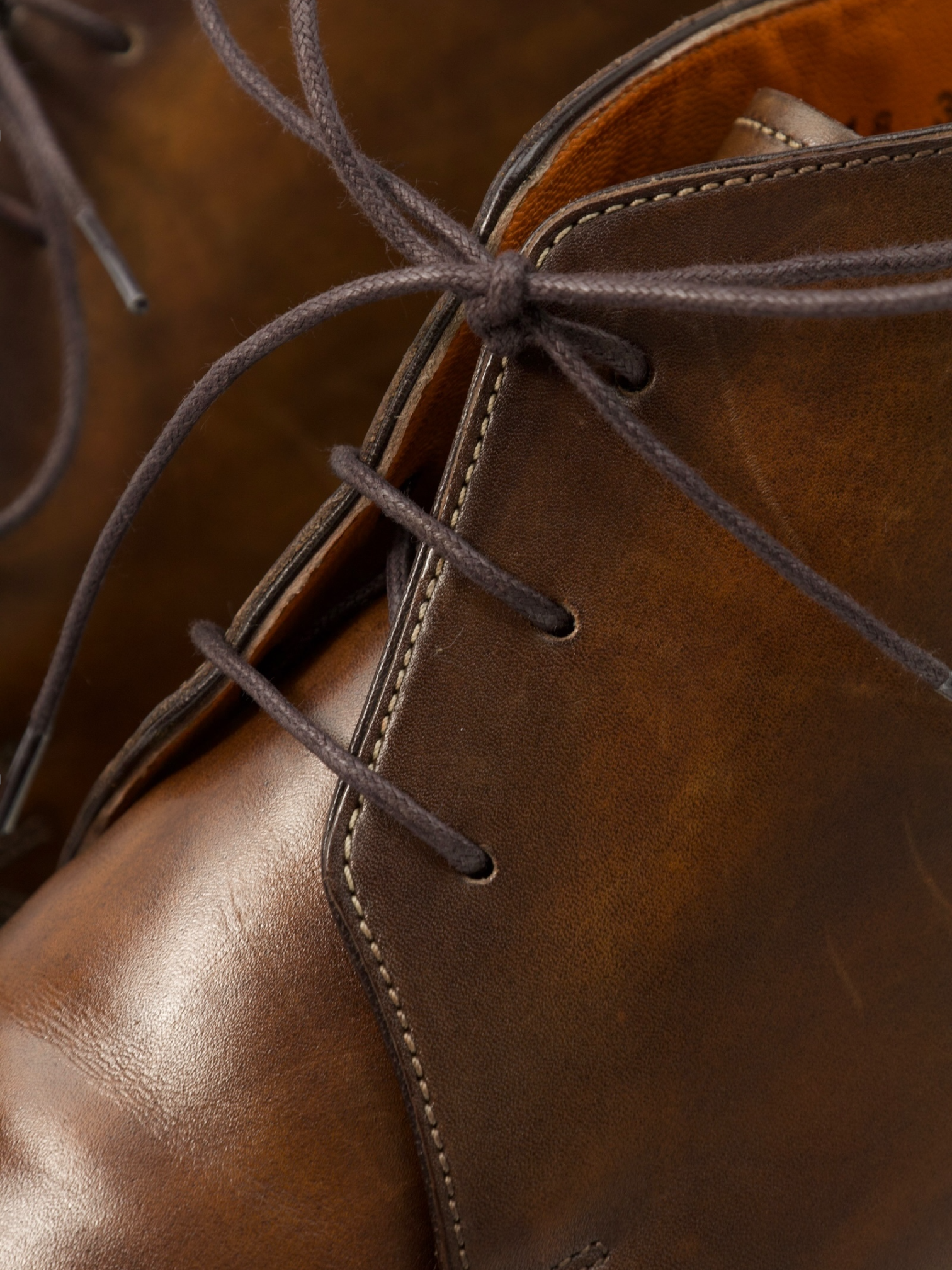 Santoni Brown Lace-Up Chukka Boot