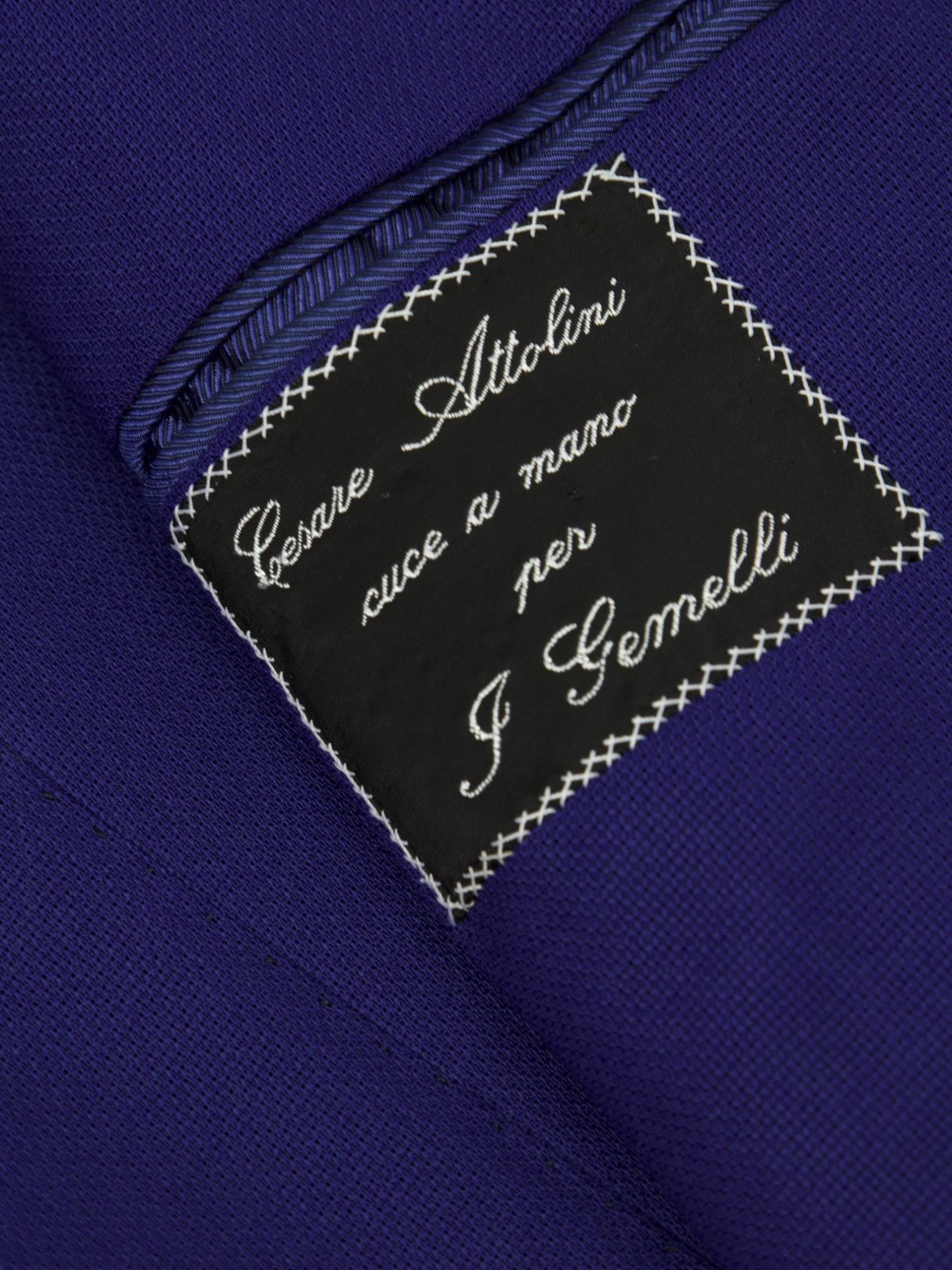 Cesare Attolini Cobalt Blue Super 130's Hopsack Jacket