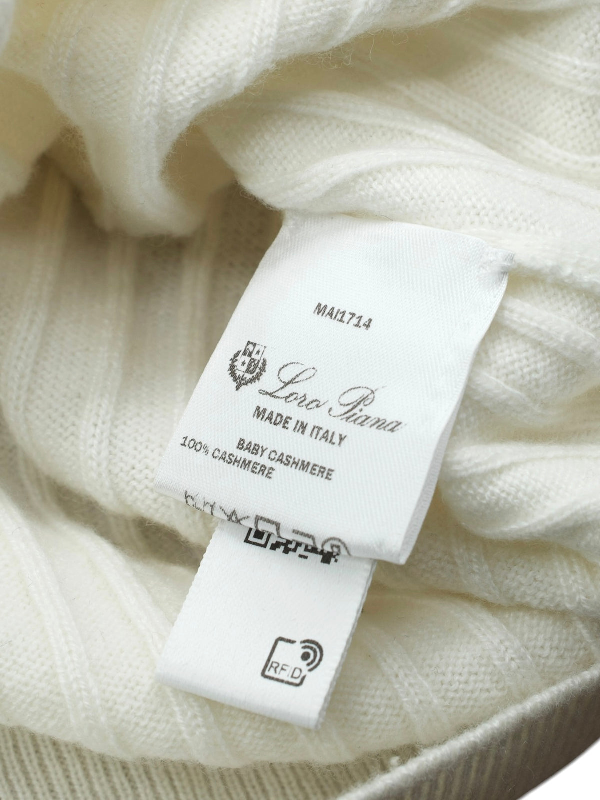 Loro Piana White Baby-Cashmere Buttonless Long-Sleeve Lexington Polo