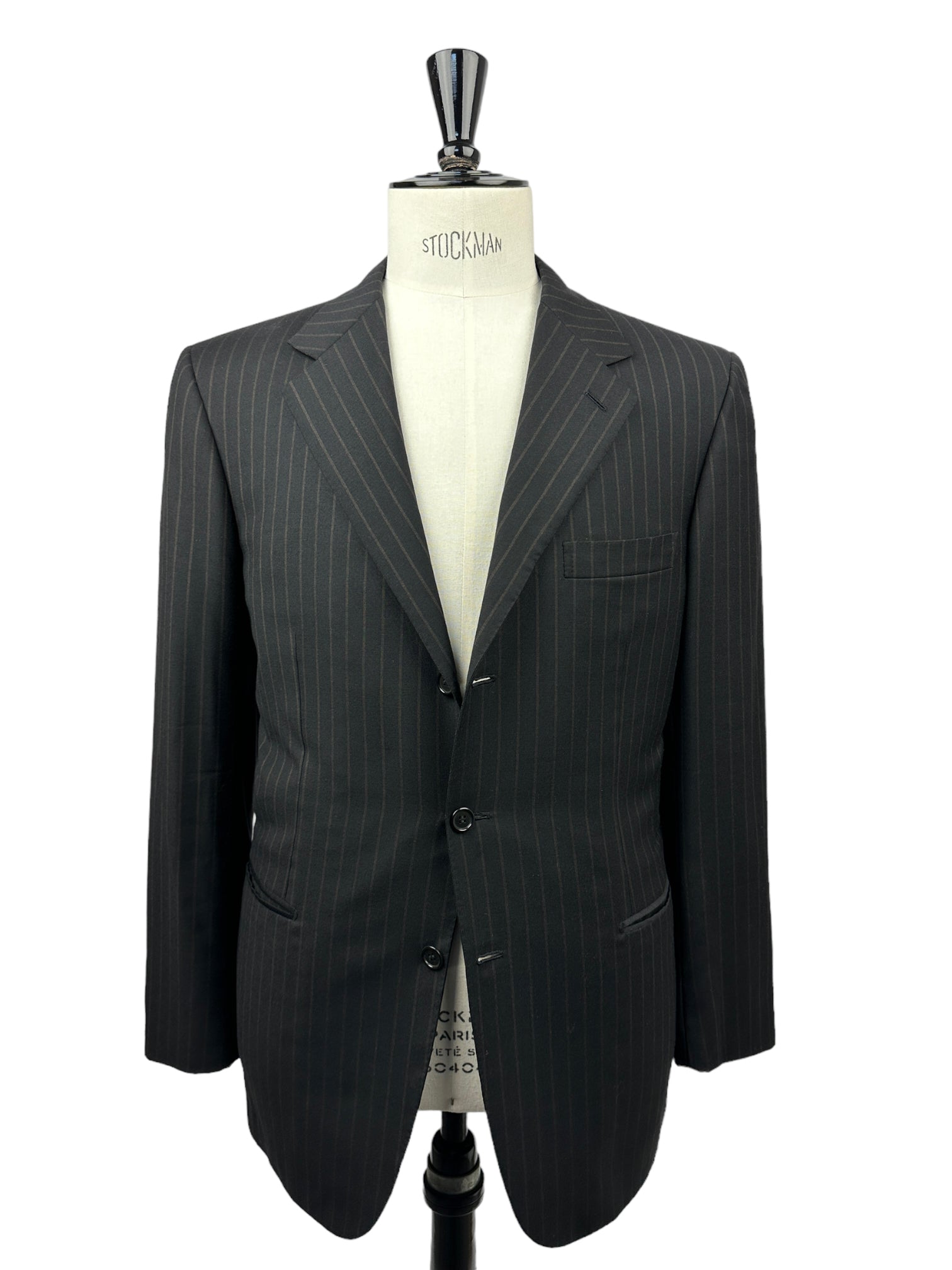 Brioni Black Super 170's Pinstripe Suit