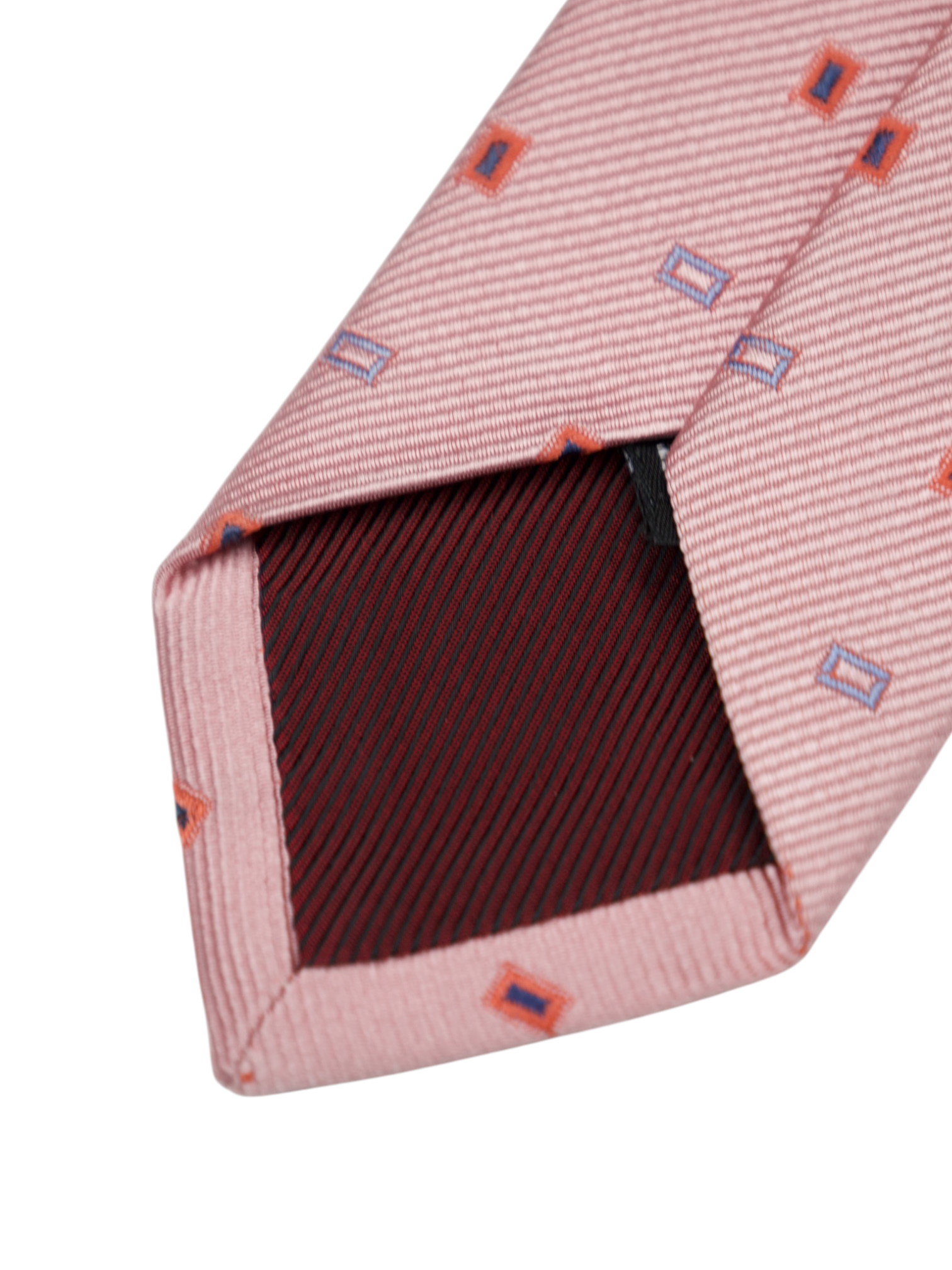 Luigi Borrelli Old-Pink 5-Fold Geometric Silk Tie